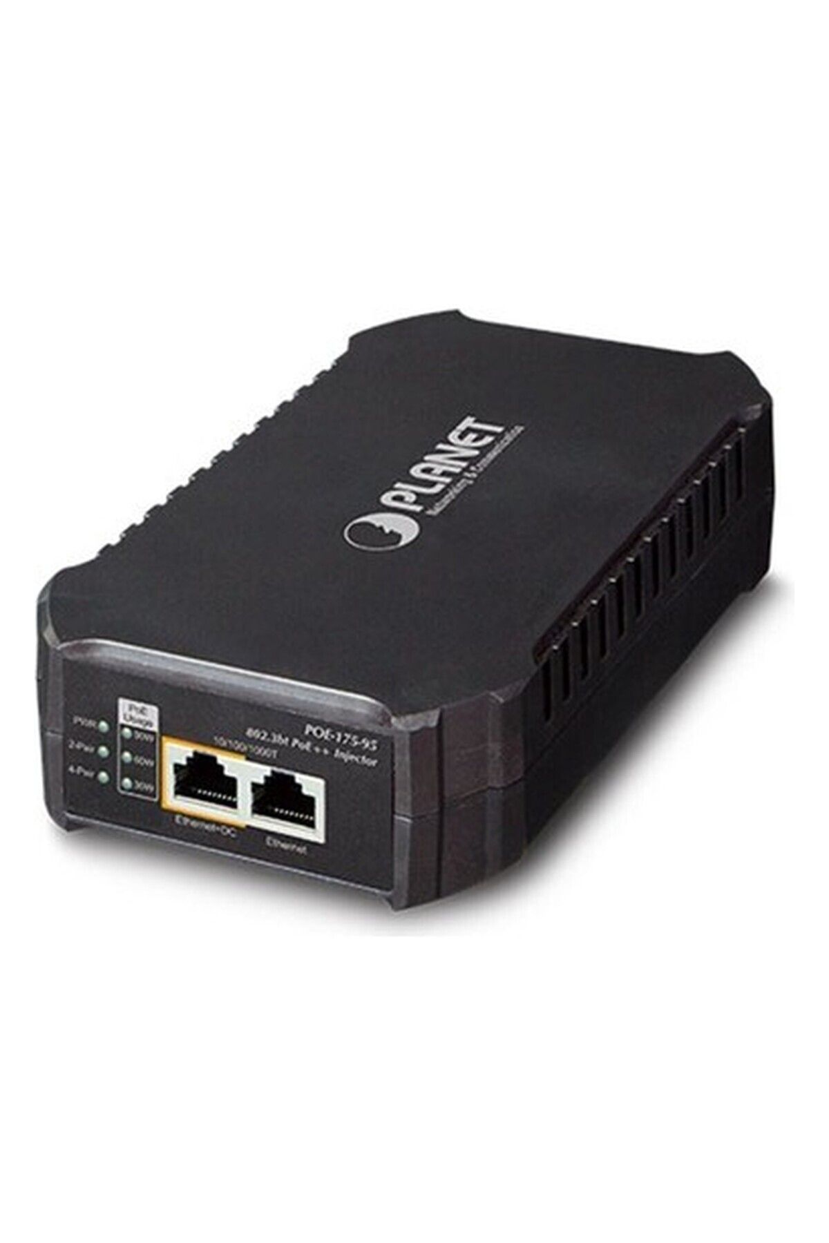 Planet 1-Port 10/100/1000Mbps 802.3bt PoE Injector\n95 Watt\nDahili AC Güç Kaynağı\n0-50 derece