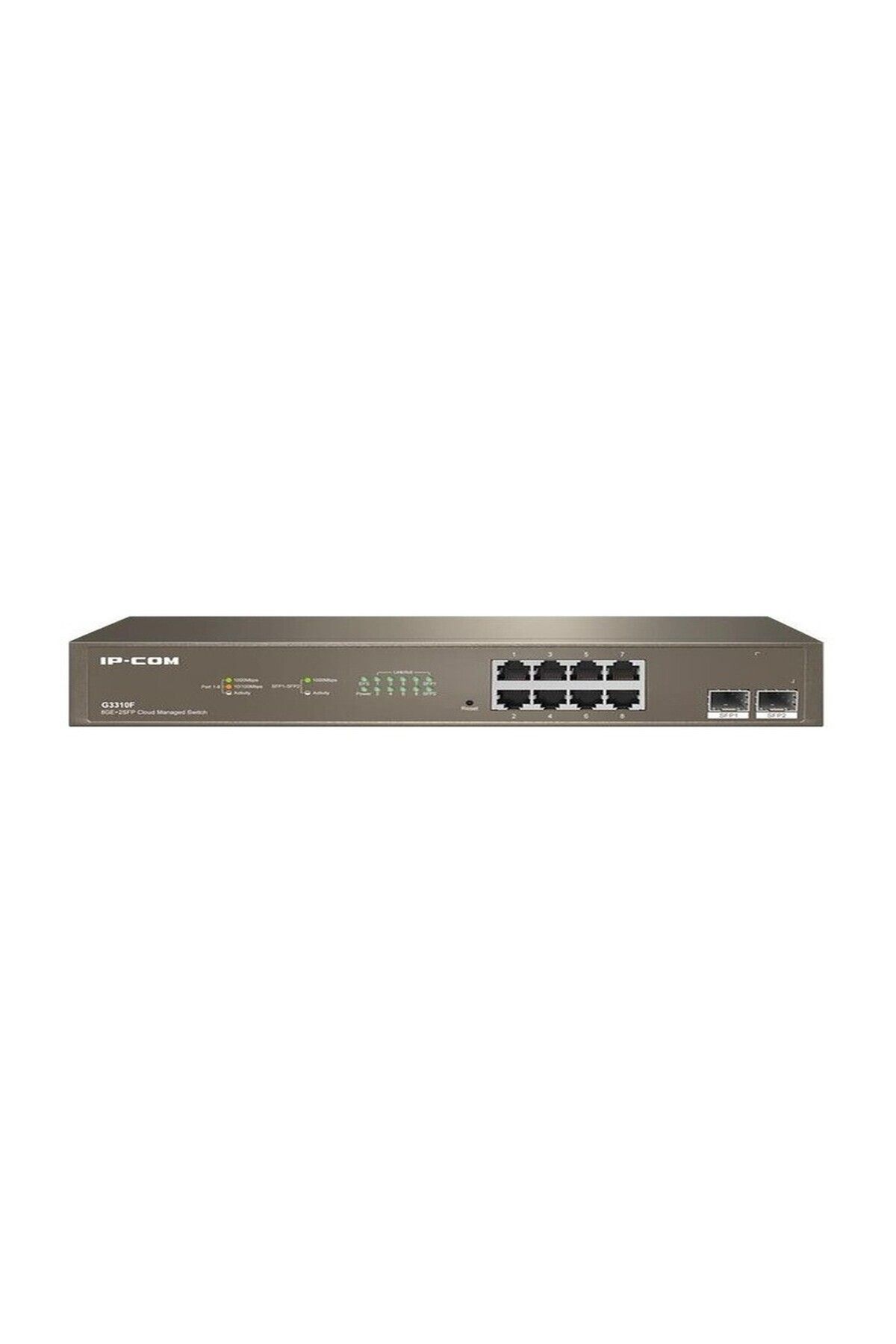 IP-COM G3310F 8 Port Gigabit + 2x1 GB SFP Uplınk Cloud Yönetilebilir Rackmount Switch