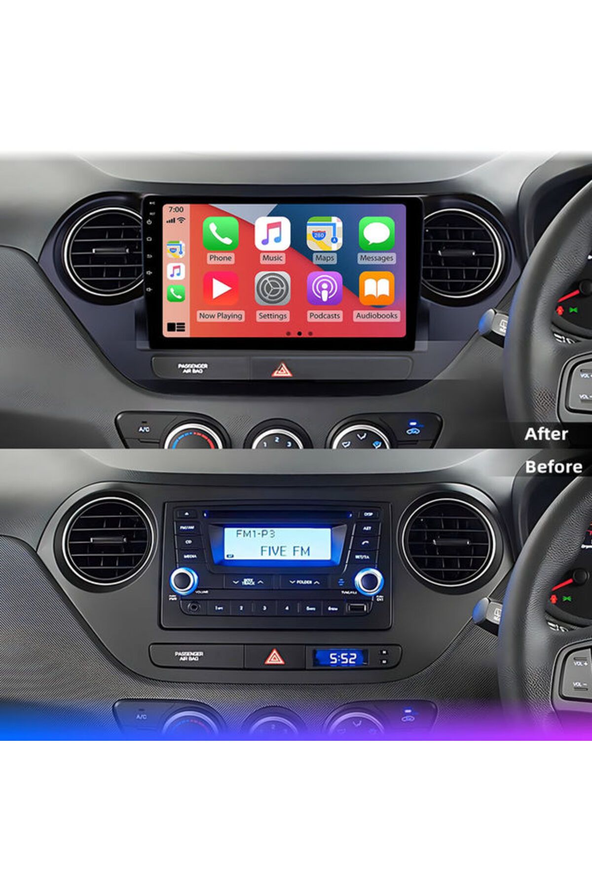 SOUNDCİTY HYUNDAİ İ10 2014-2017 MULTİMEDYA CARPLAY EKRAN SETİ 4 GB RAM 64 HAFIZALI