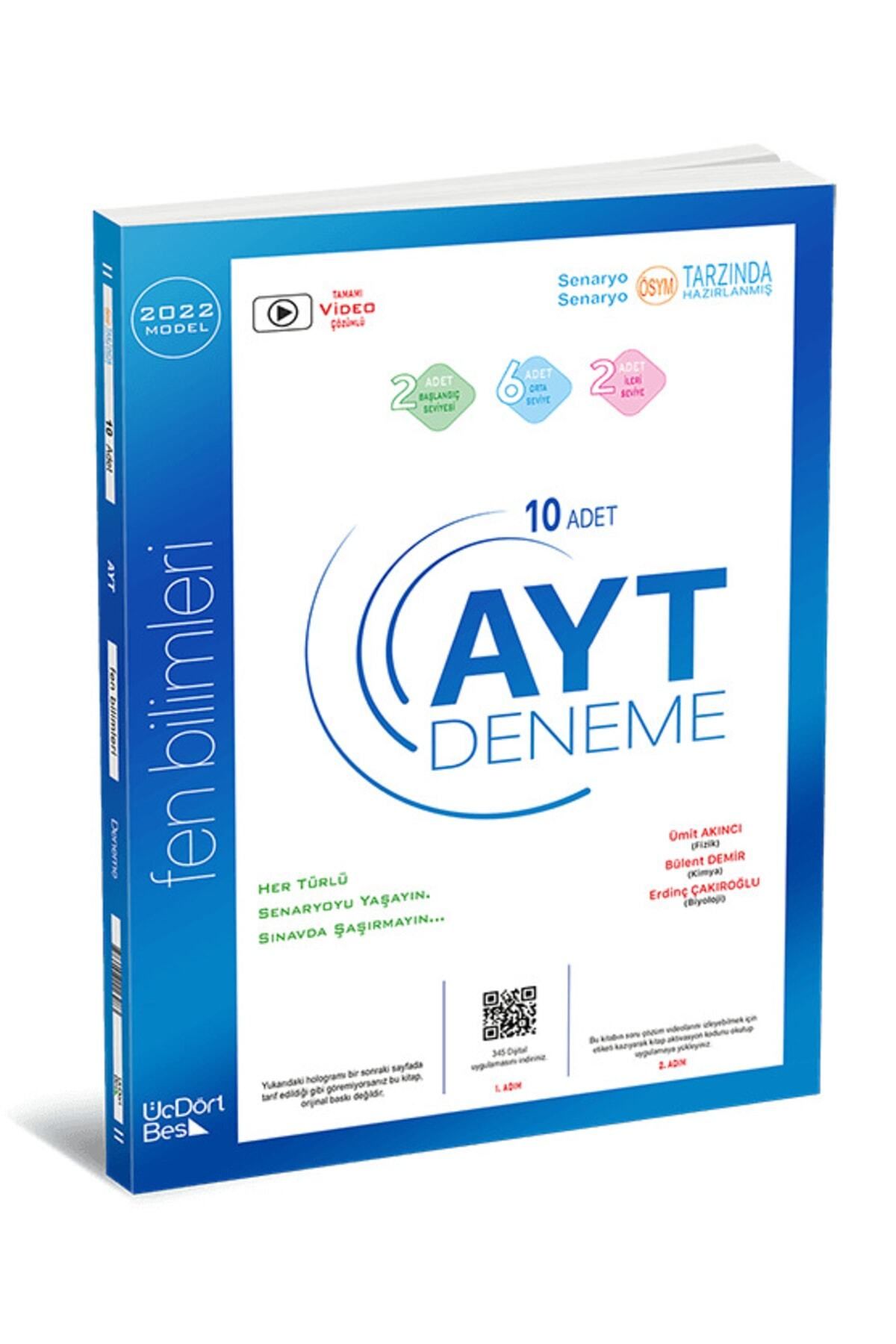 Üç Dört Beş Yayıncılık 345 Üç Dört Beş Yayınları Ayt Fen Bilimleri Deneme 2025 Güncel Baskı