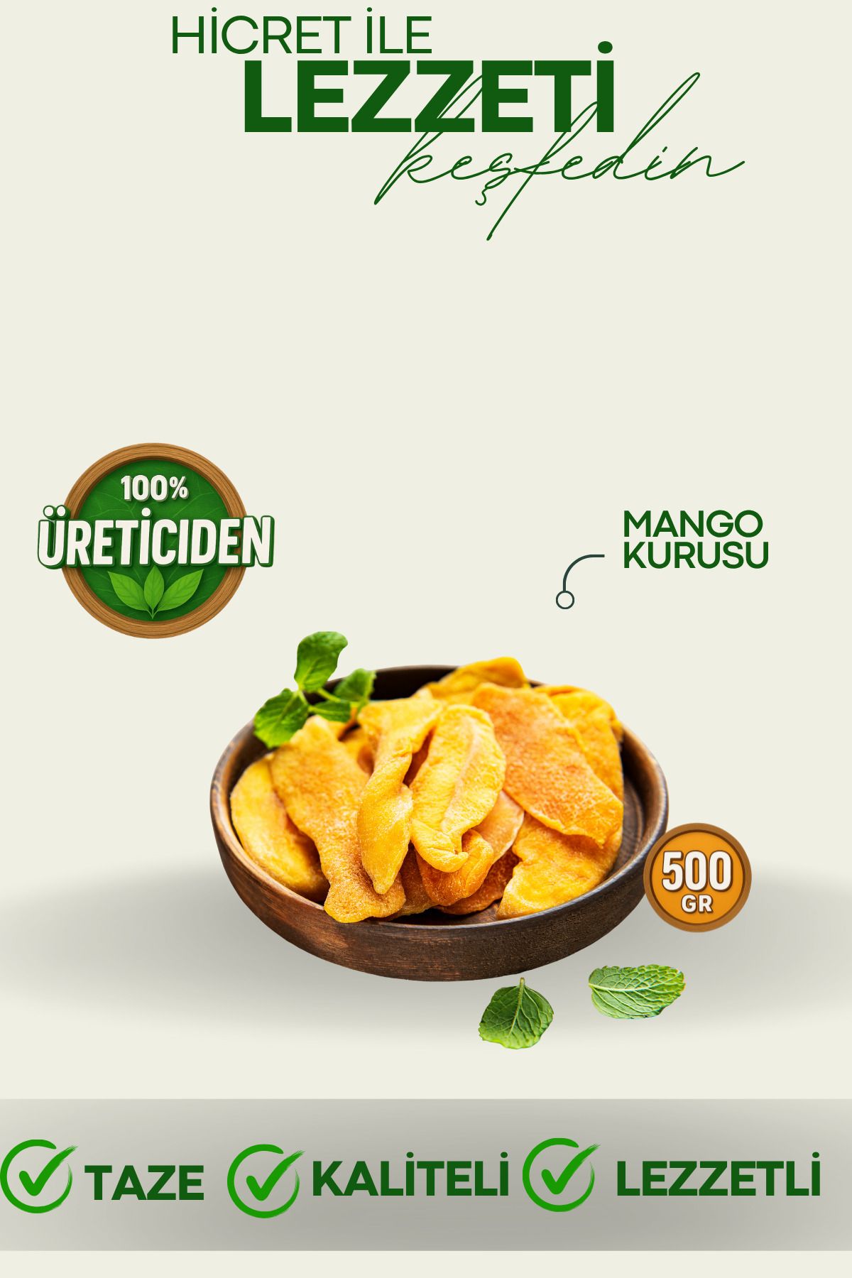hicret Mango Kurusu 500 Gr - Atıştırmalık Kuru Meyve