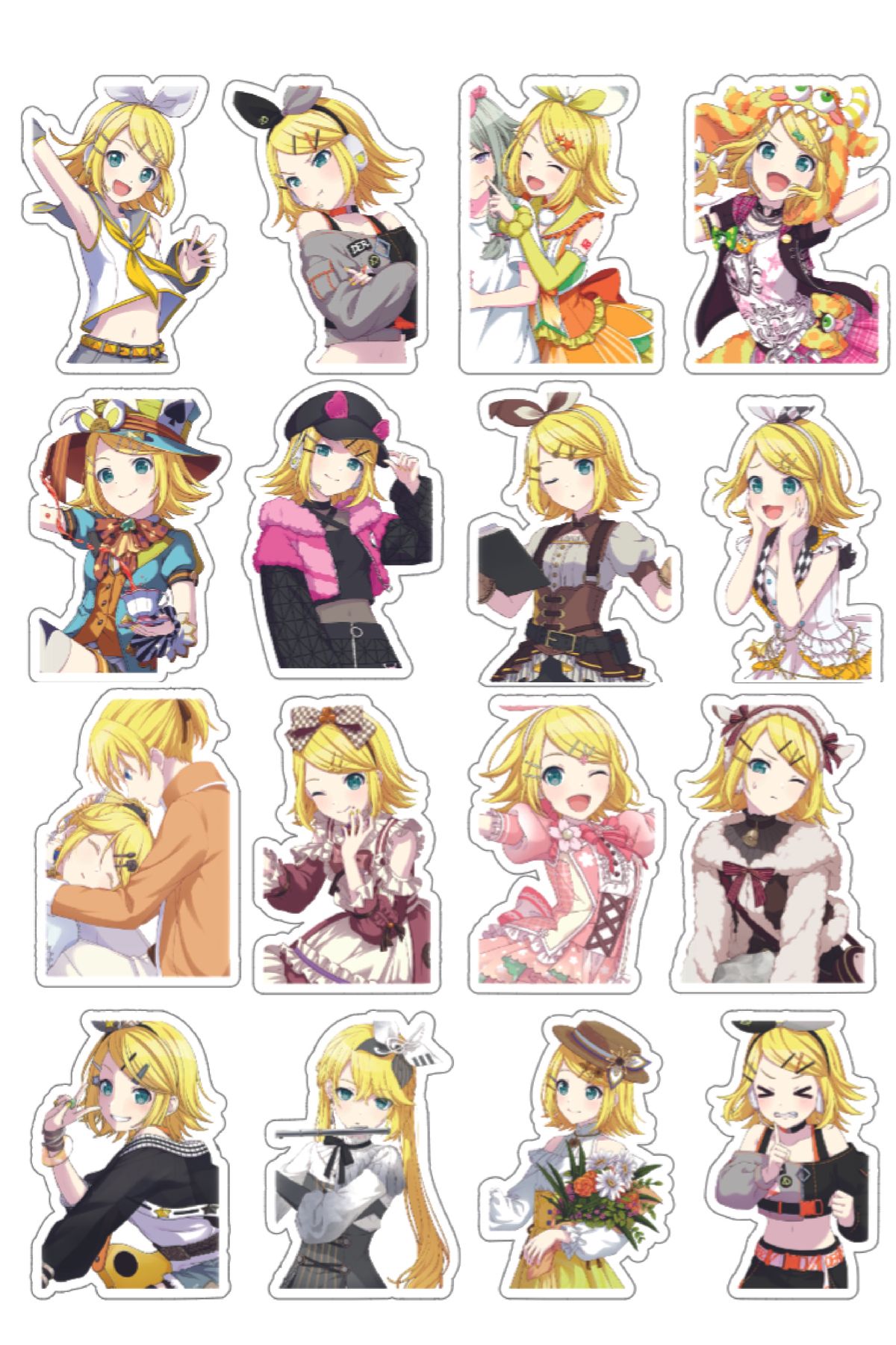 nihonwosekai Hatsune Miku Colorful Project Sekai Anime Sticker Seti Pjsekai Kagamine Rin