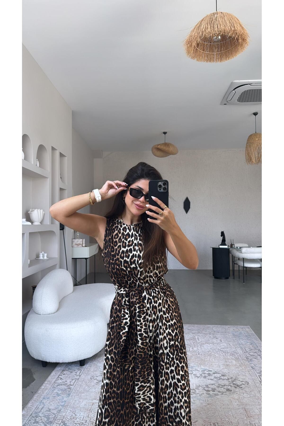 Buket Teke Bol Paça New Leopar Viskon Tulum