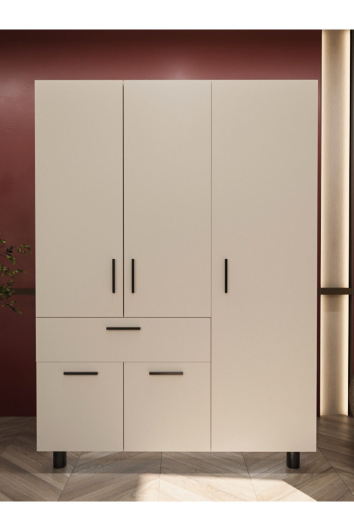 Nitro Furniture Montara 5 Kapaklı ve Çekmeceli Geniş Gardırop
