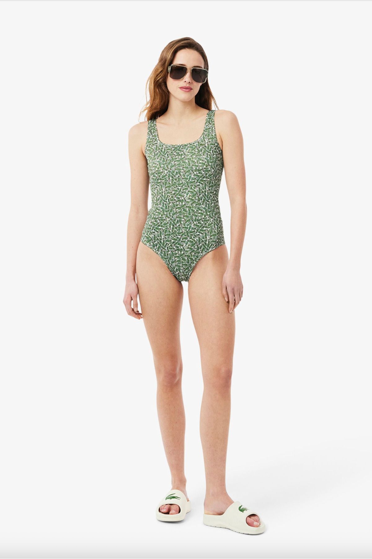 Lacoste Printed One Piece Swimsuit