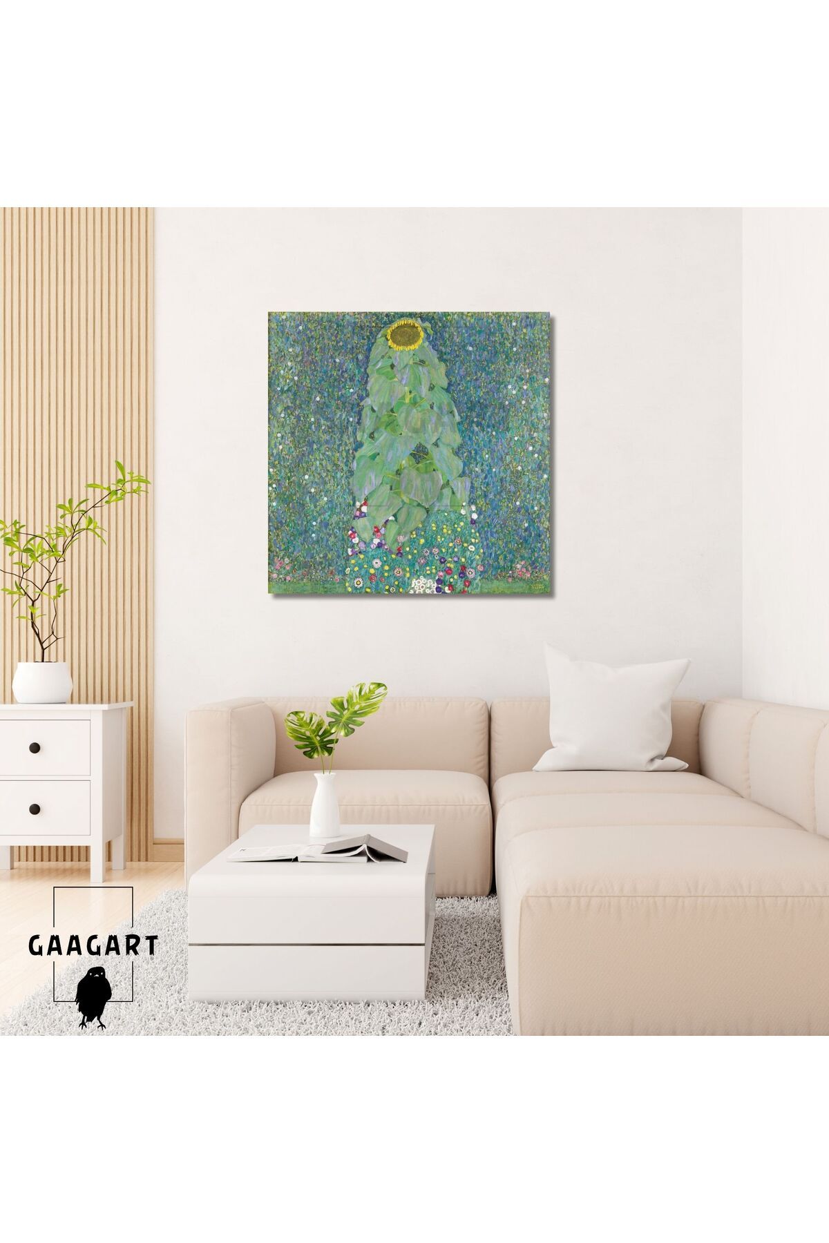 GAAGART Kare Kanvas Tablo Ünlü Eserler Gustav Klimt-Sunflowers (1883)