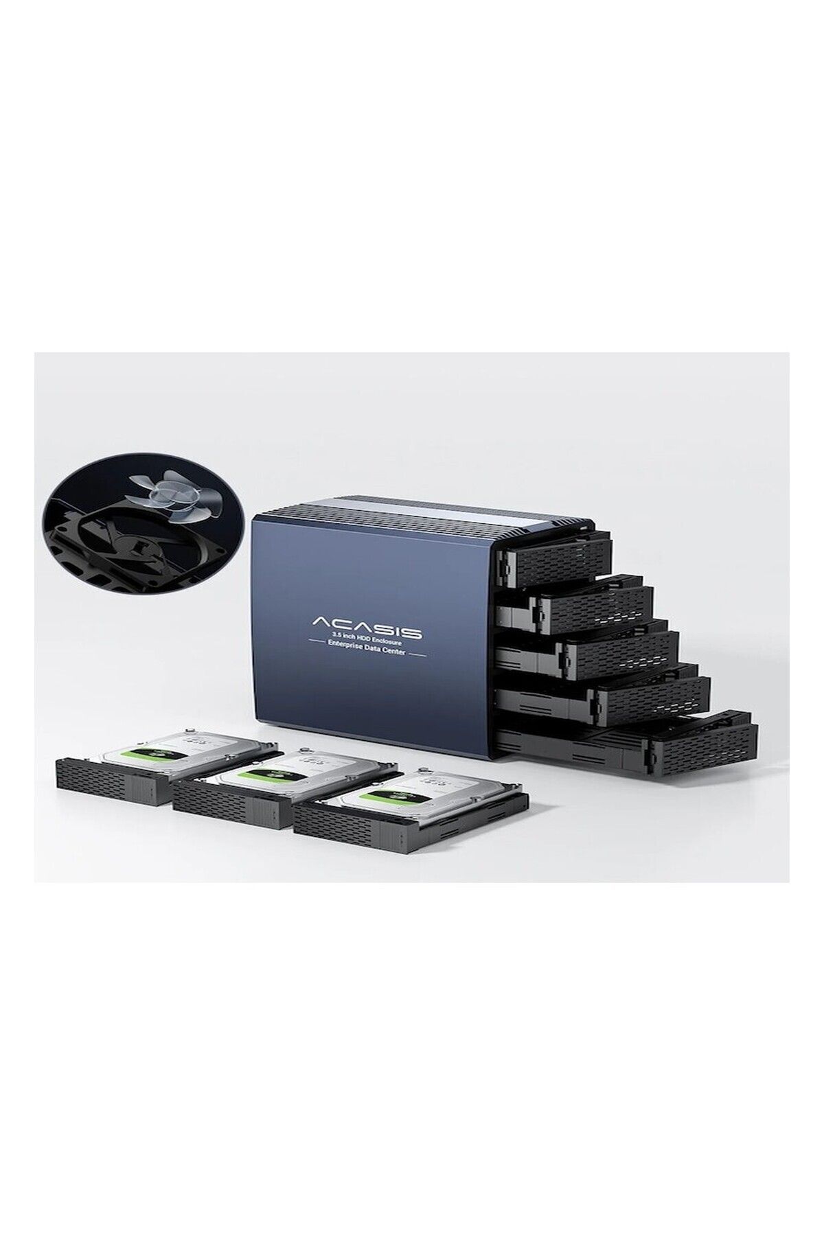 Acasis 5x Yuvalı 2.5/3.5\" Hdd Raıd Box, 24tb Disk Başına Destekli