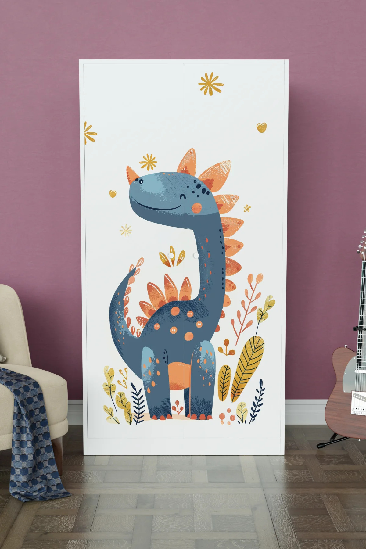 Hediyeler Kapında Minik Dino Design "Calista" Gardırop 5 Raflı Askılı Çocuk Odasi Elbise Dolabı fotoğrafı 2 (önizleme)