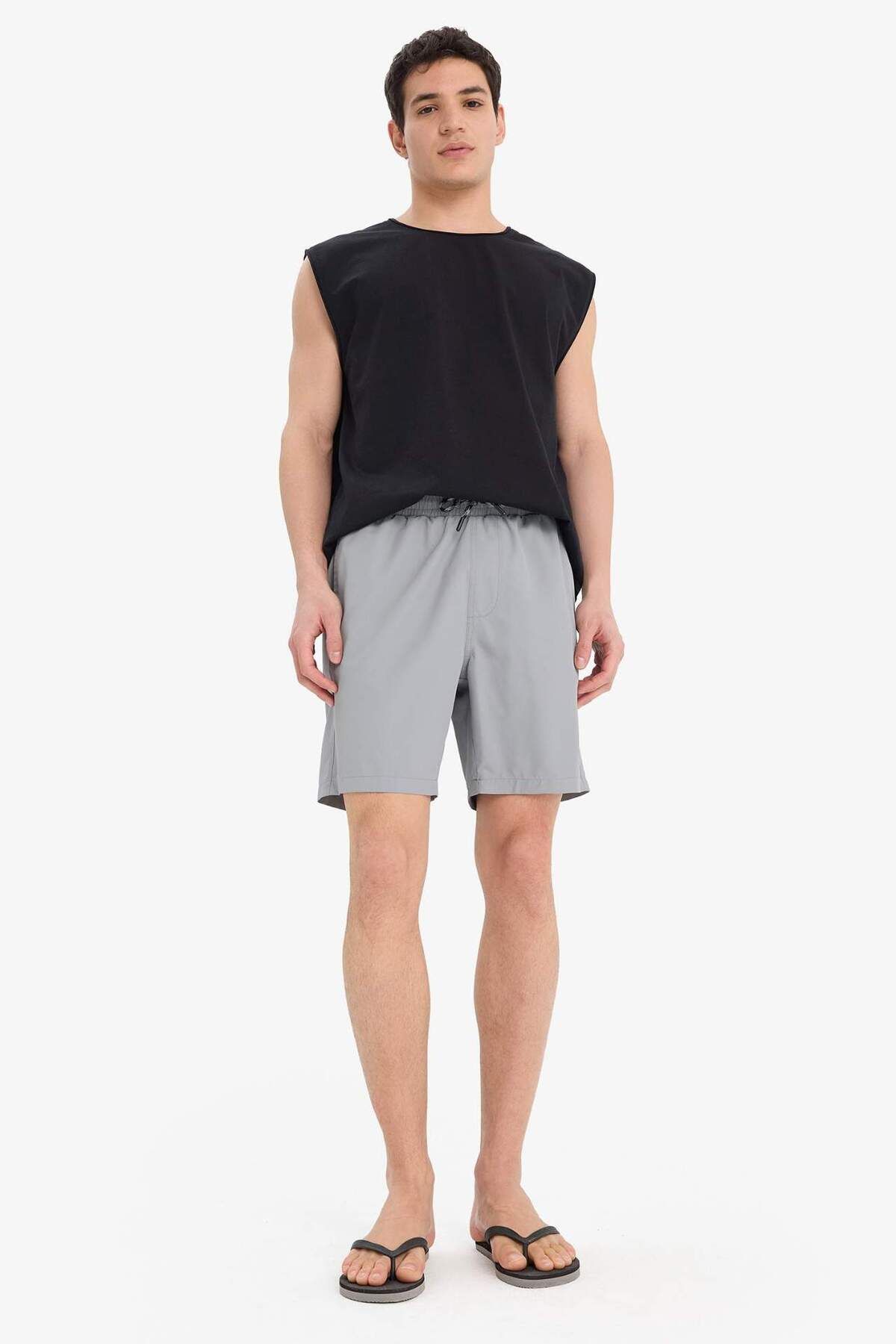 DeFacto-Regular Fit Mesh Lined Short Length Swim Shorts B7255Ax25Hs 2