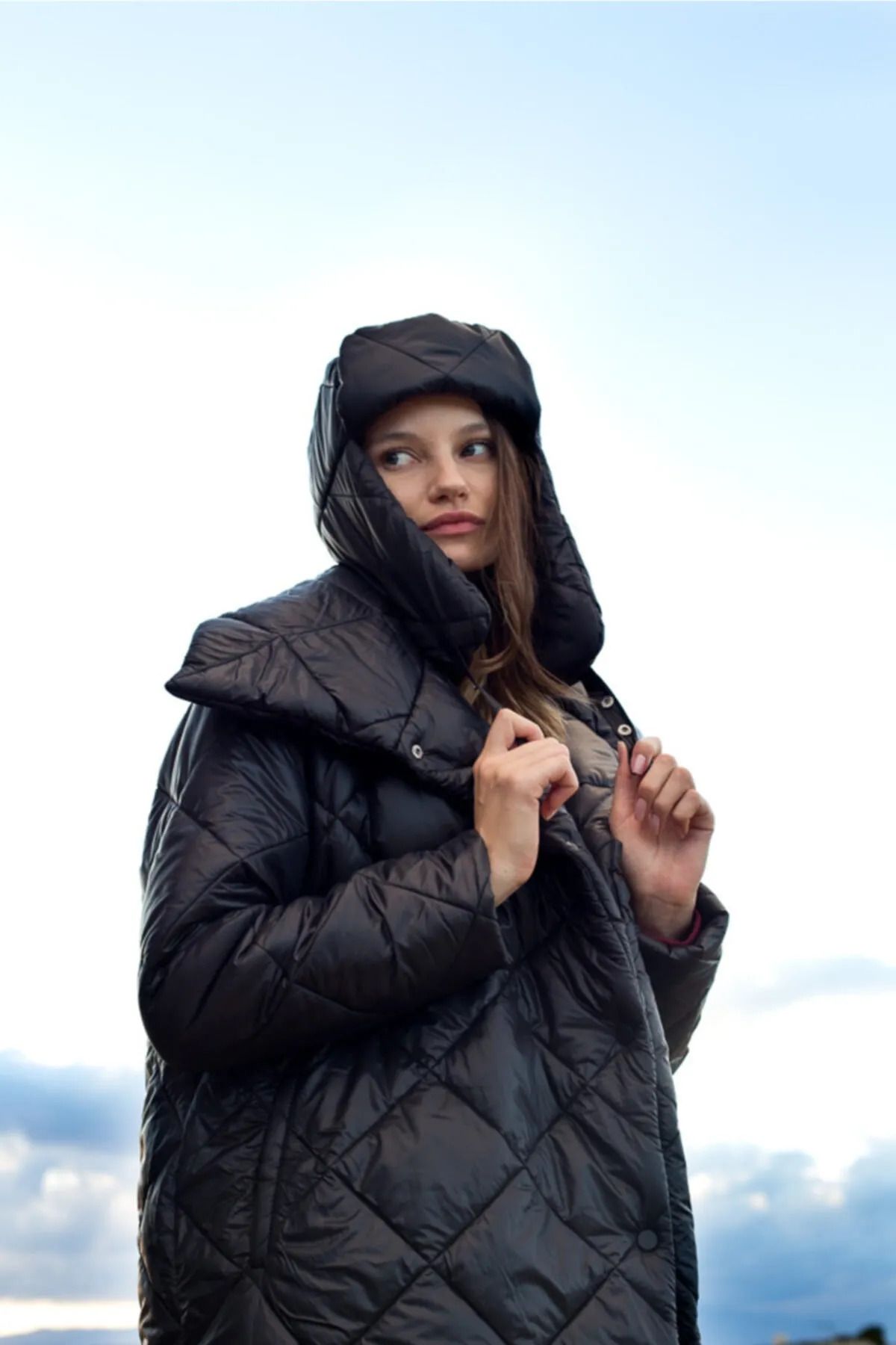 Mevra Puffer Şapka Siyah