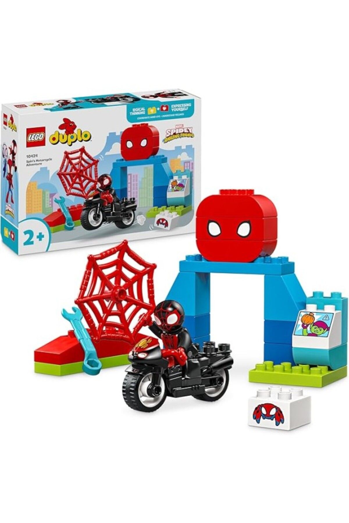 ShopZum Duplo Spin’In Motosiklet Macerası 10424, 2 Yaş Ve Üzeri Çocuklar İçin Örümcek Adam Figürü