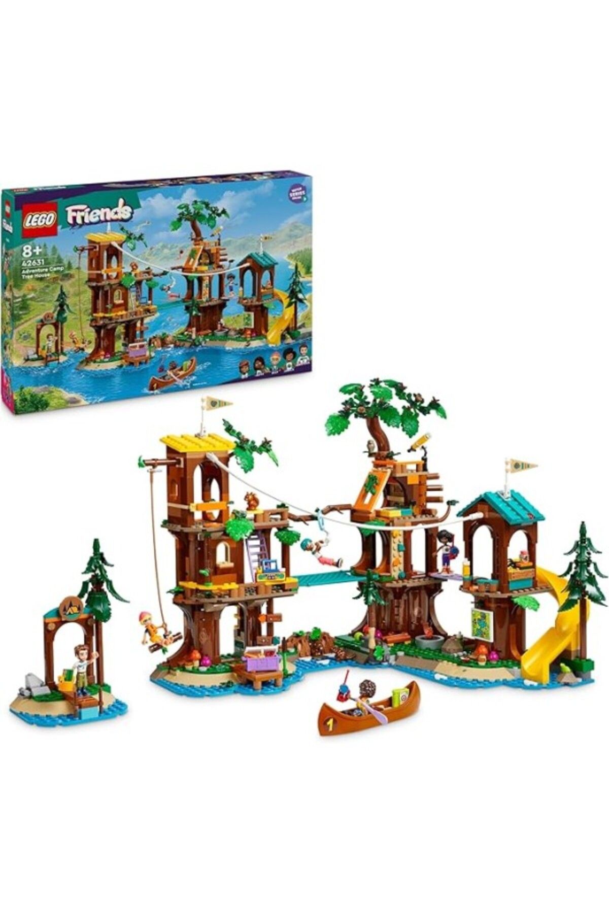 ShopZum Lego Friends Macera Kampı Ağaç Ev Yapım Seti 42631-8 Yaş Ve Üstü Kız Ve Erkek Çocuklar İçin 5 Mini