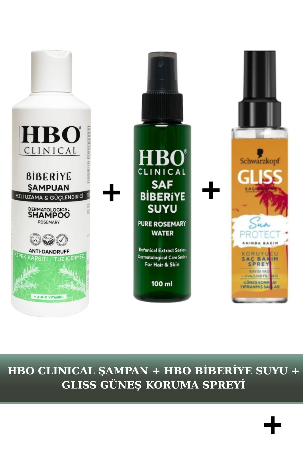 hbo Clınıcal Biberiye Şampuan + HBO Clınıcal Saf Biberiye Suyu + Glıss Güneş Koruma Spreyi