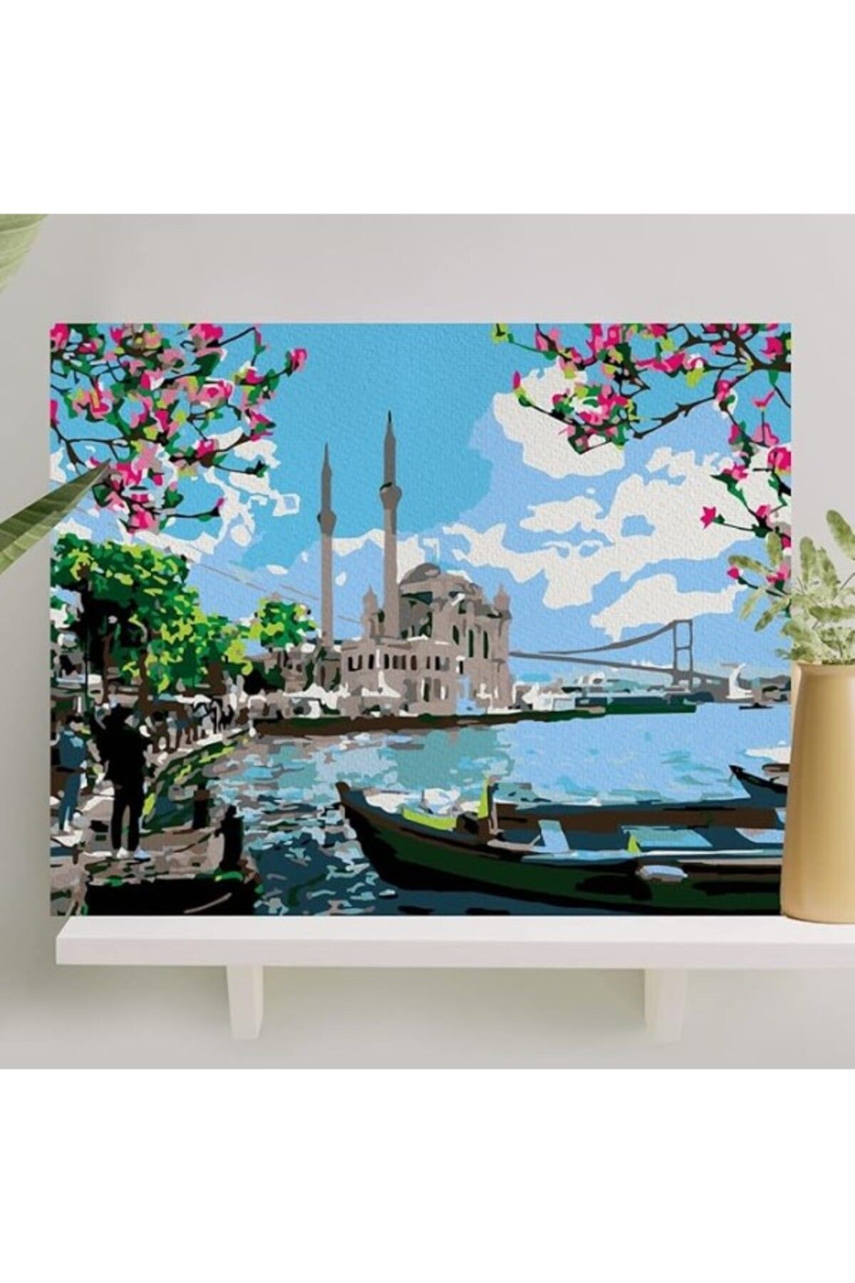 ShopZum Sayılarla Boyama Tuval Seti Fırça Boya Dahil (Çıtalı) 40X50 Cm - Ortaköy