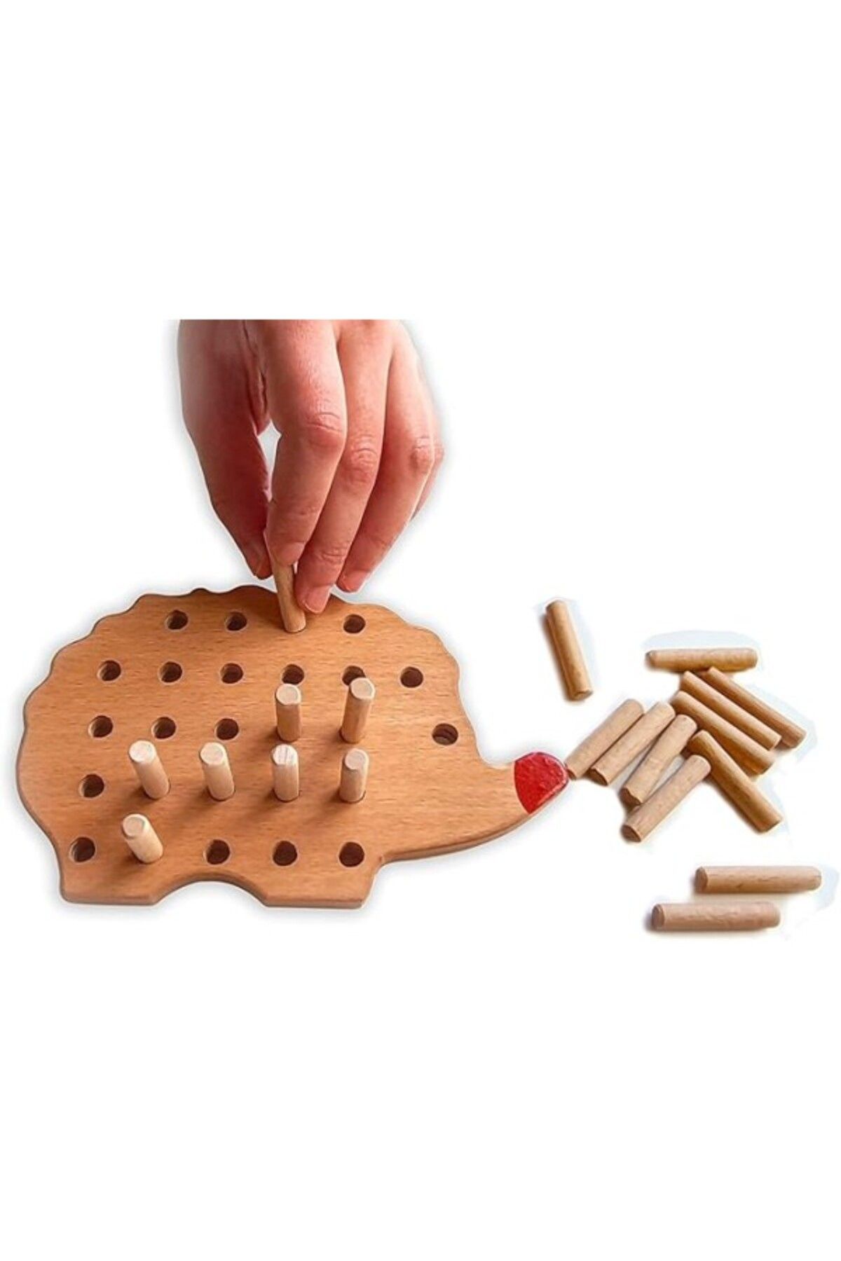 ShopZum Montessori Oyuncak, Ahşap Montessori Oyuncak, Sevimli Kirpi Ahşap Oyuncakl, Eğitici