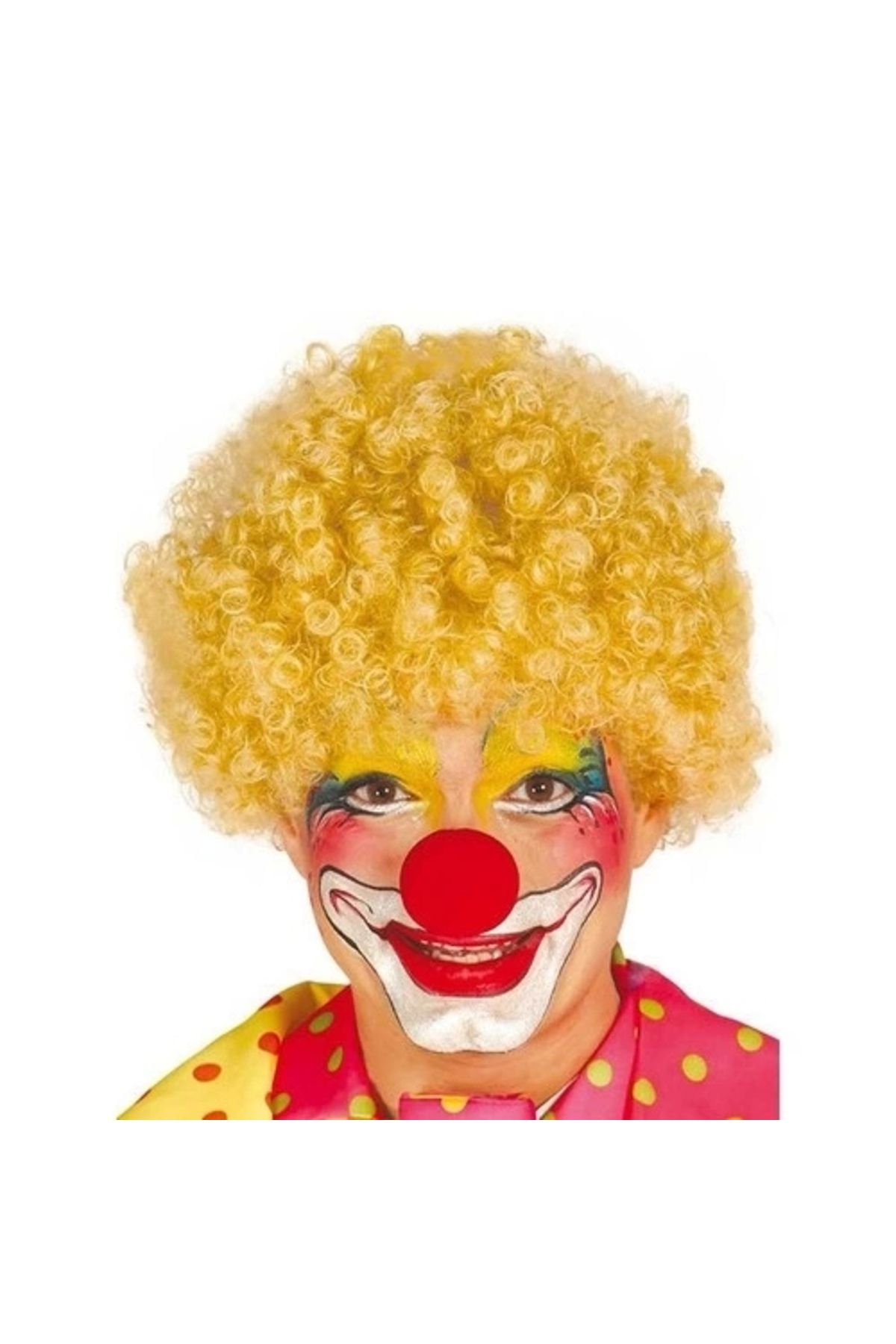 Generic Sarı Renk Kıvırcık Afro Palyaço Seti