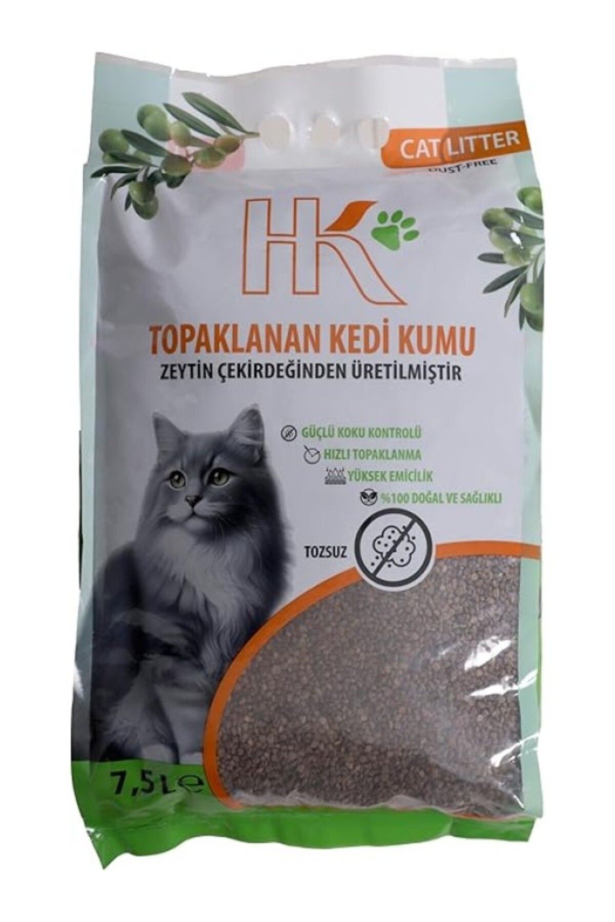 ShopZum | Zeytin Çekirdeğinden Üretilen Aktif Karbonlu%100 Doğal Kedi Kumu 7.5l