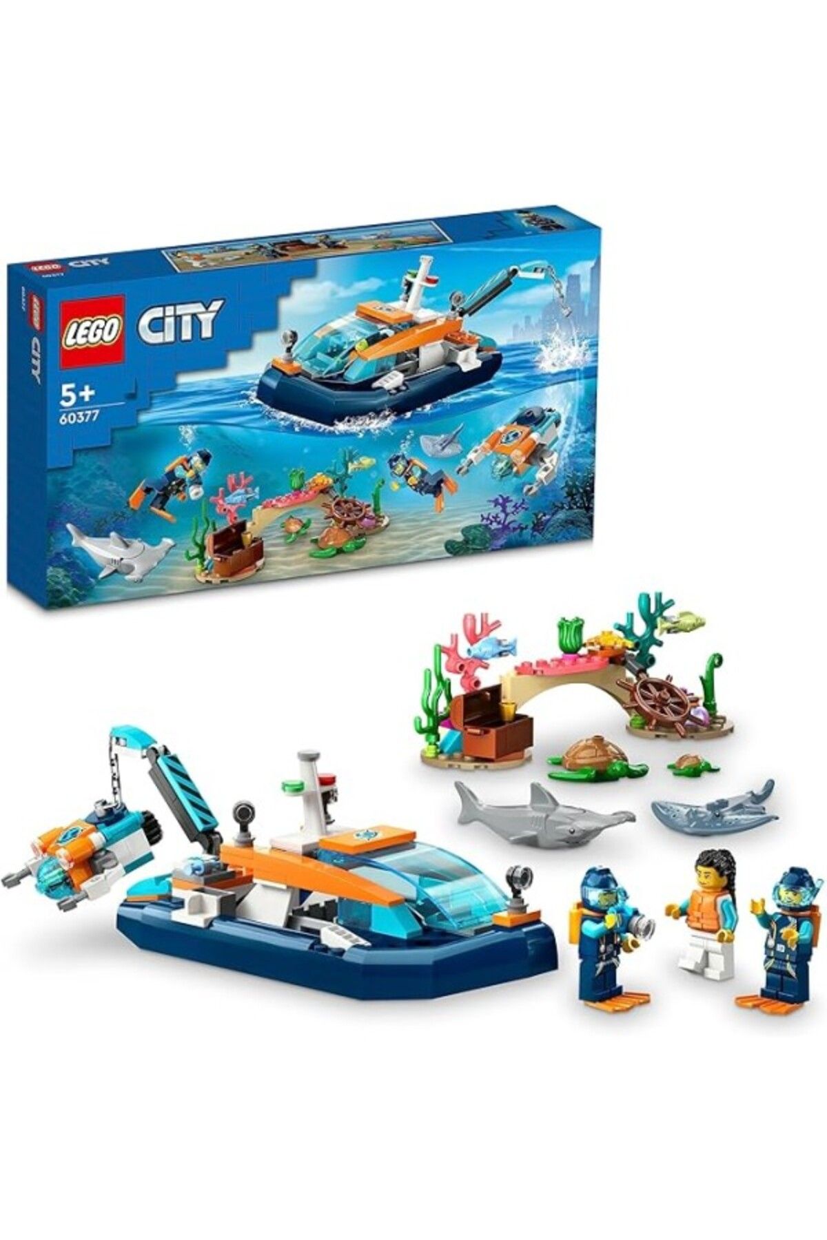 ShopZum Lego® City Kâşif Dalış Kapsülü 60377 Oyuncak Yapım Seti (182 Parça)