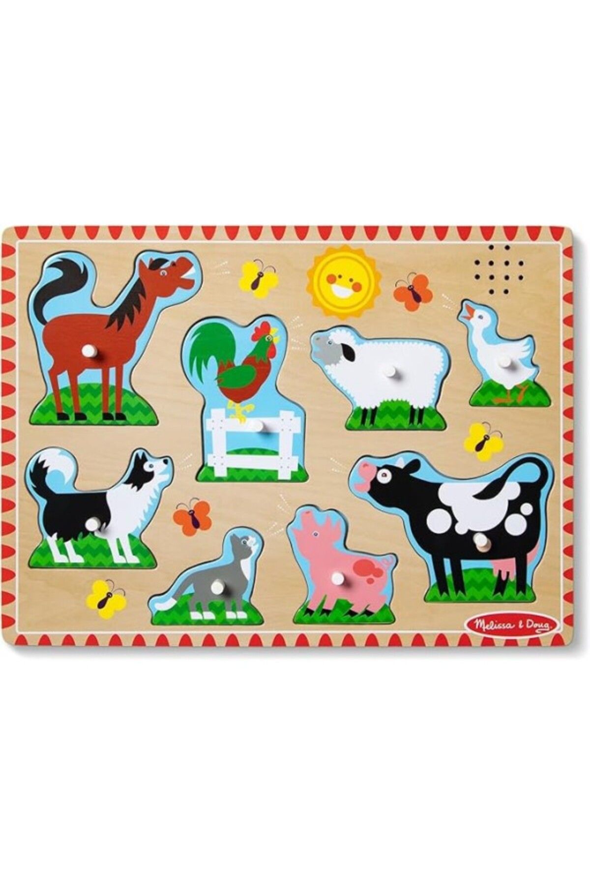 ShopZum Melissa & Doug Sesli Ahşap Yapboz, Çiftlik Hayvanları, 2 Yaş Ve Üzeri Erkek Ve Kız Çocuk Için Hediy
