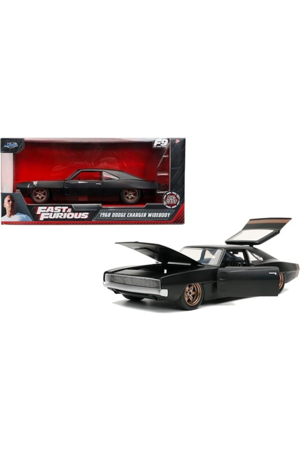 ShopZum Jada, , Hızlı Nane Öfkeli/Fast & Furious 1968 Dodge Charger 124 Ölçek Araç, Die-Cast Metal