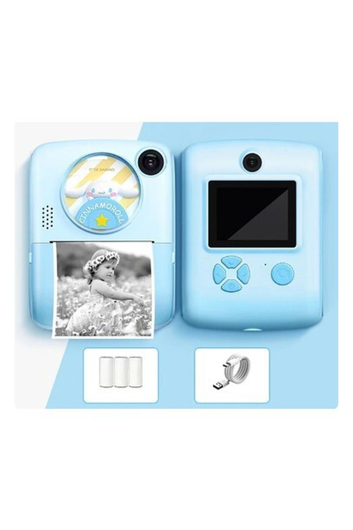 qasul Anlık Termal Yazıcılı Dijital Çocuk Kamerası 2.0 Inç Hd Instant Photo Printer Camera