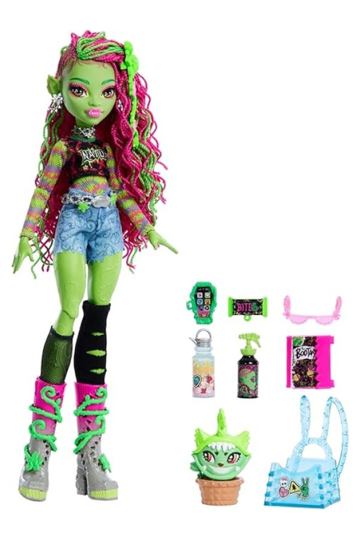 ShopZum Monster High™ Venus Mcflytrap™ Bebek Evcil Hayvanı Chewlian Ve Aksesuarlarıyla Monster High Venus