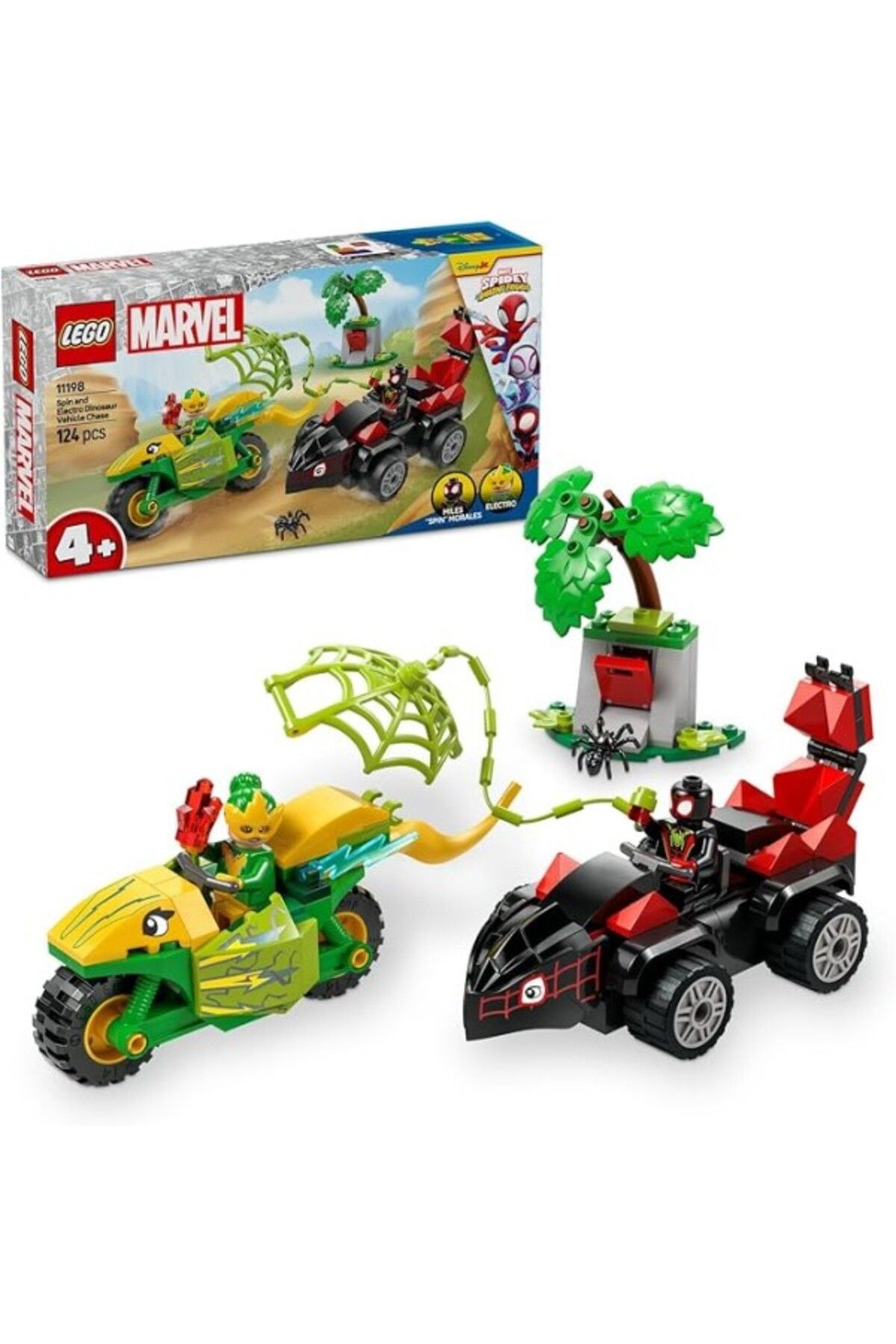 ShopZum Spidey Ve İnanılmaz Arkadaşları Spin Ve Electro Dinozor Aracı Takibi 11198-4 Yaş Ve