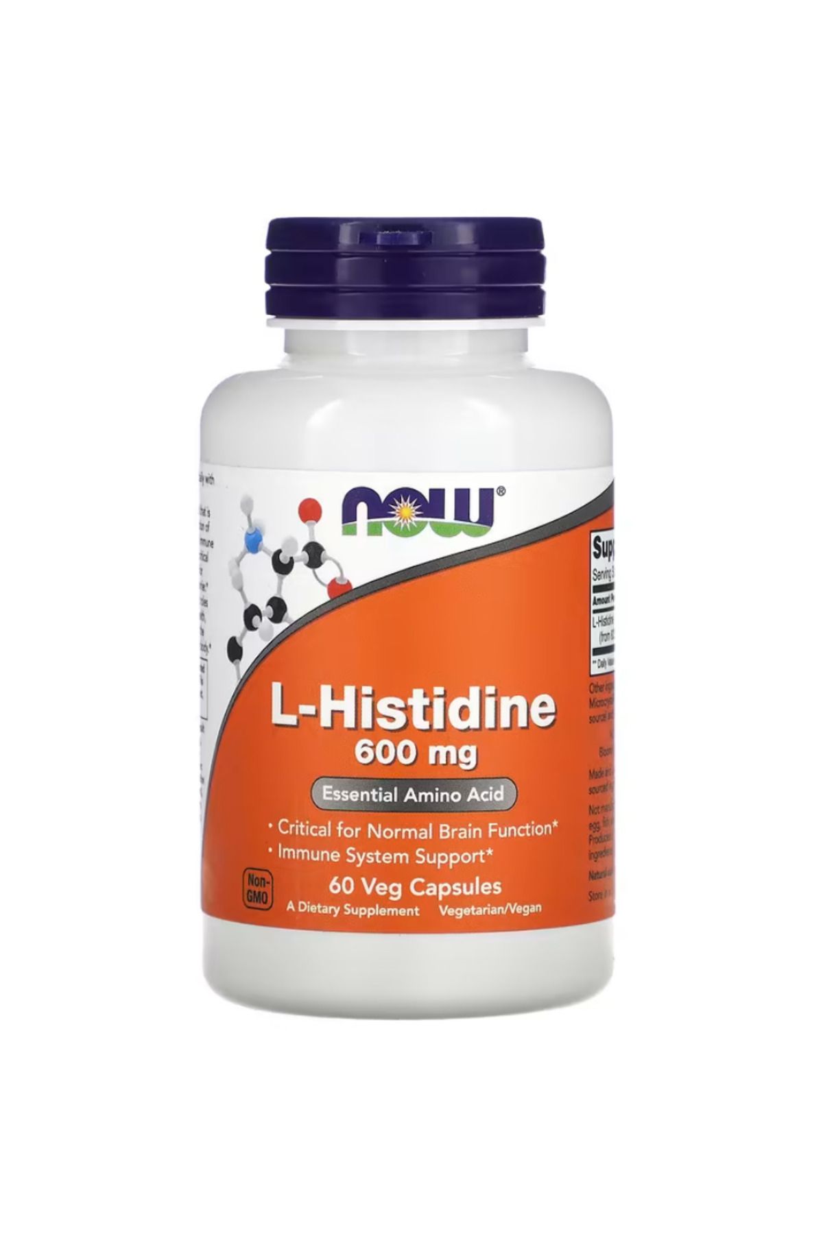 Now Foods , L-Histidine, 600 mg, 60 Veg Capsules
