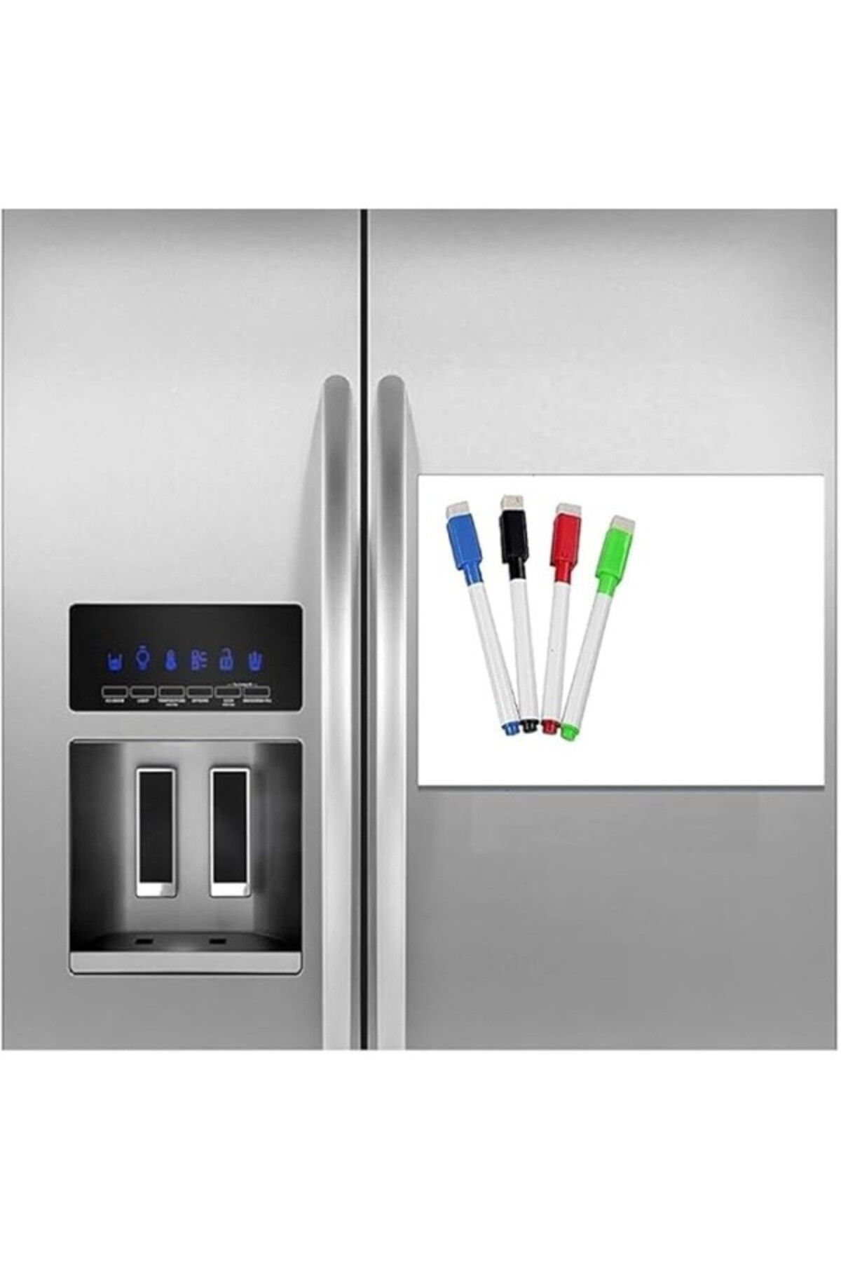 ShopZum Manyetik Buzdolabı Magnet Not Panosu Mıknatıslı Yazı Tahtası 30X42 Cm + 4 Kalem