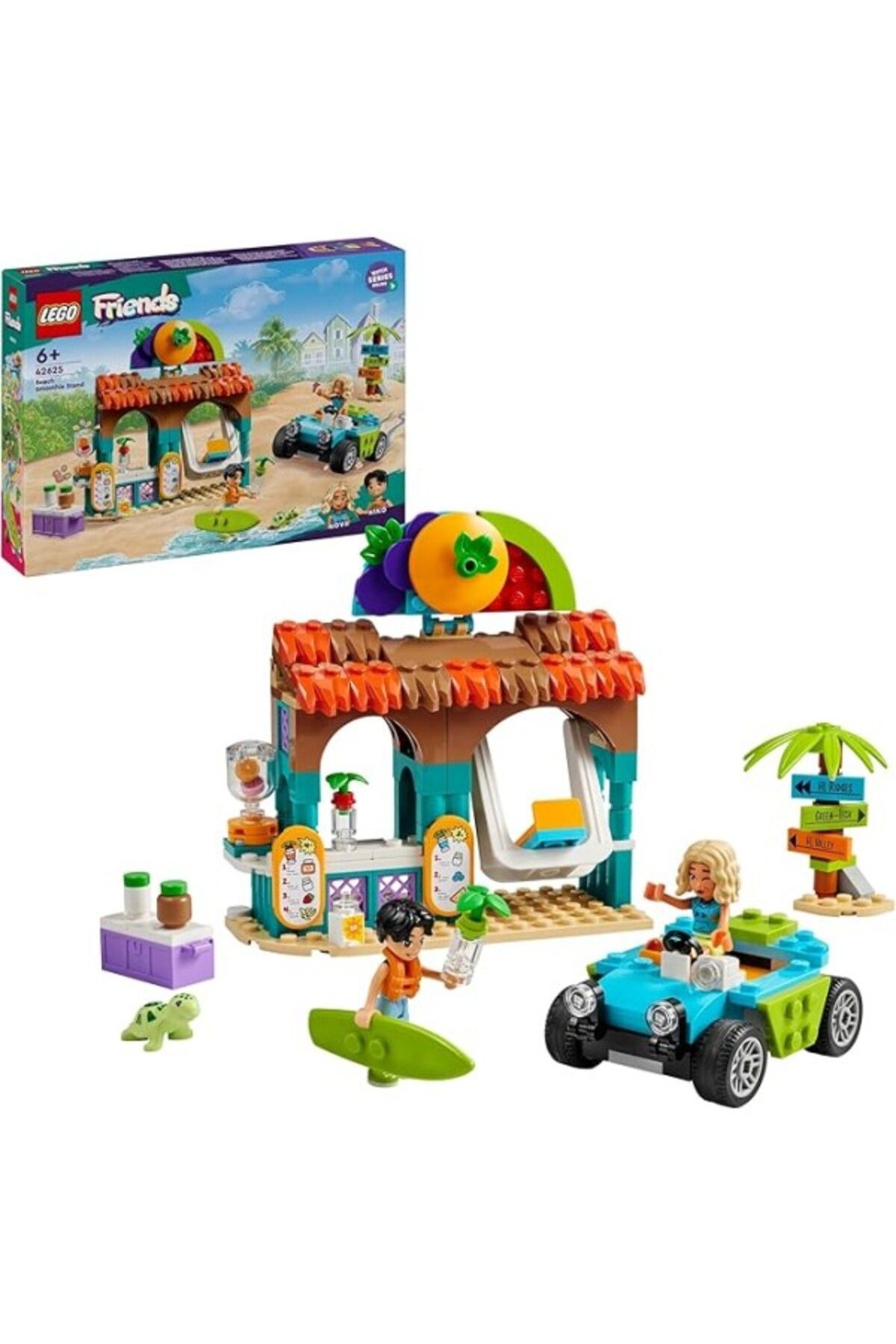 ShopZum Lego Friends Meyveli İçecek Plaj Standı 42625-6 Yaş Ve Üzeri Çocuklar Için Kaplumbağa Figürü İçeren