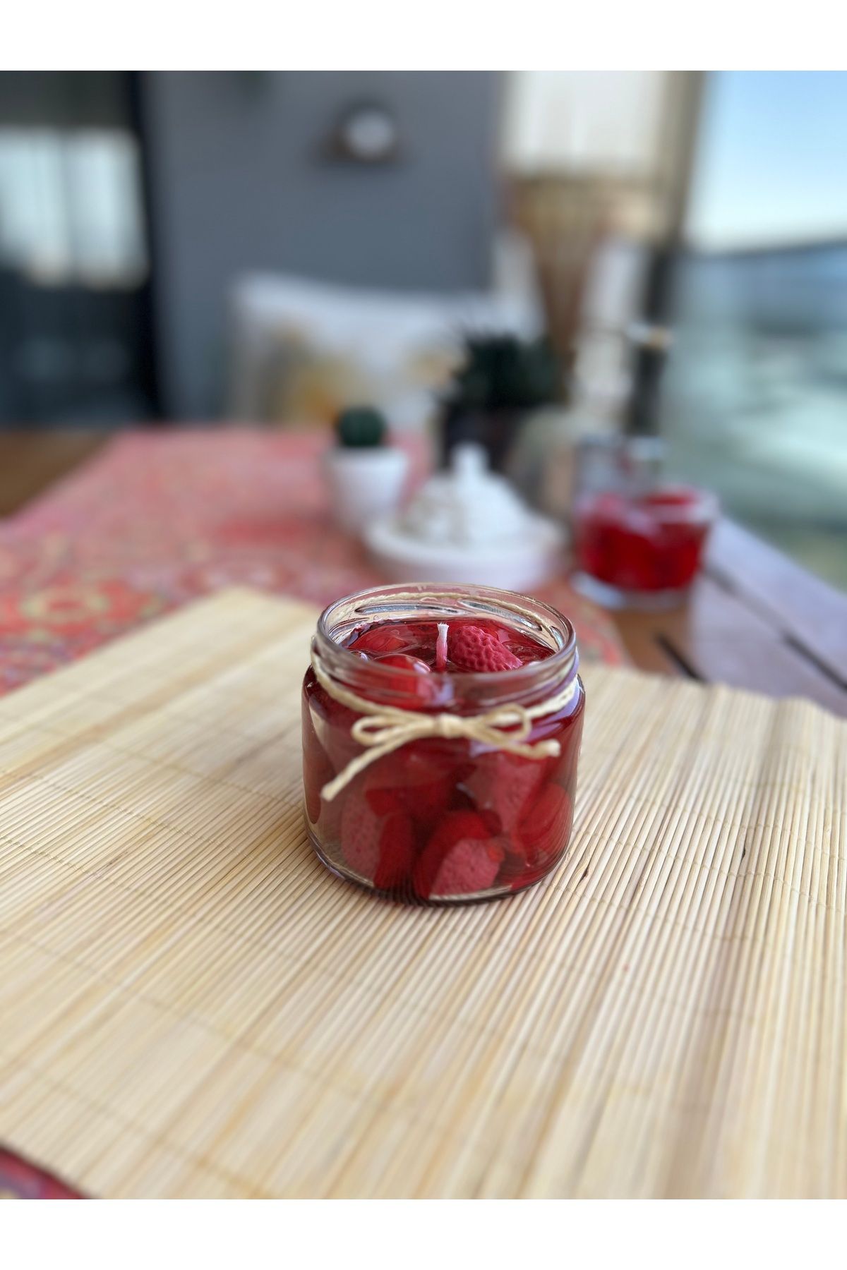 MUM Çilek reçeli mum dekoratif kokulu mum