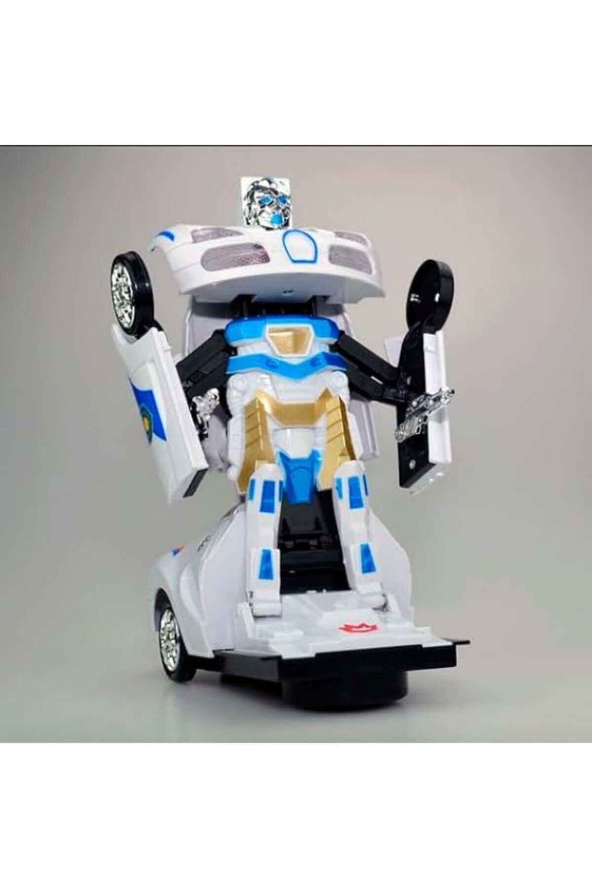 ShopZum Transformers-Robota Dönüşen Işıklı, Sesli, Sensörlü Polis Arabası