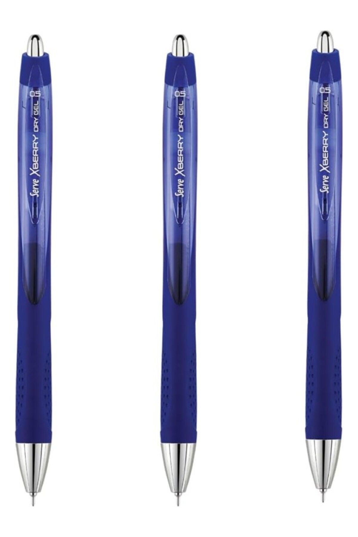 ShopZum Xberry Jel Kalem 05Mm Igne Uc Koyu Mavi 03 3Lu Set