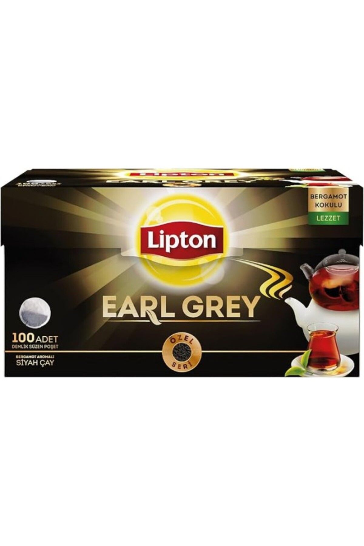 ShopZum Earl Grey Demlik Süzen Poşet Bergamot Aramolı Siyah Çay 100'Lü Paket