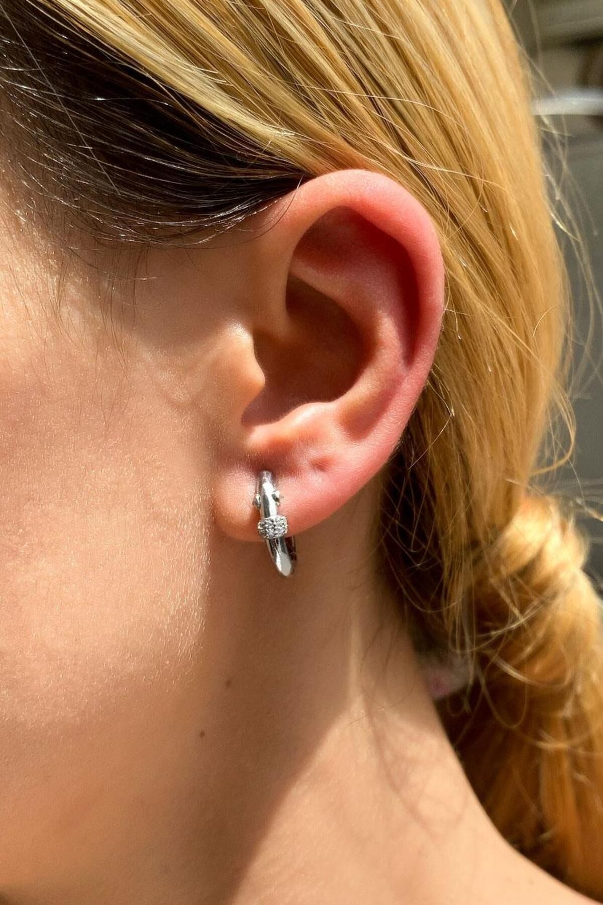 Spossy Silver Jewelry Küçük Boy Serenay Halka Küpe