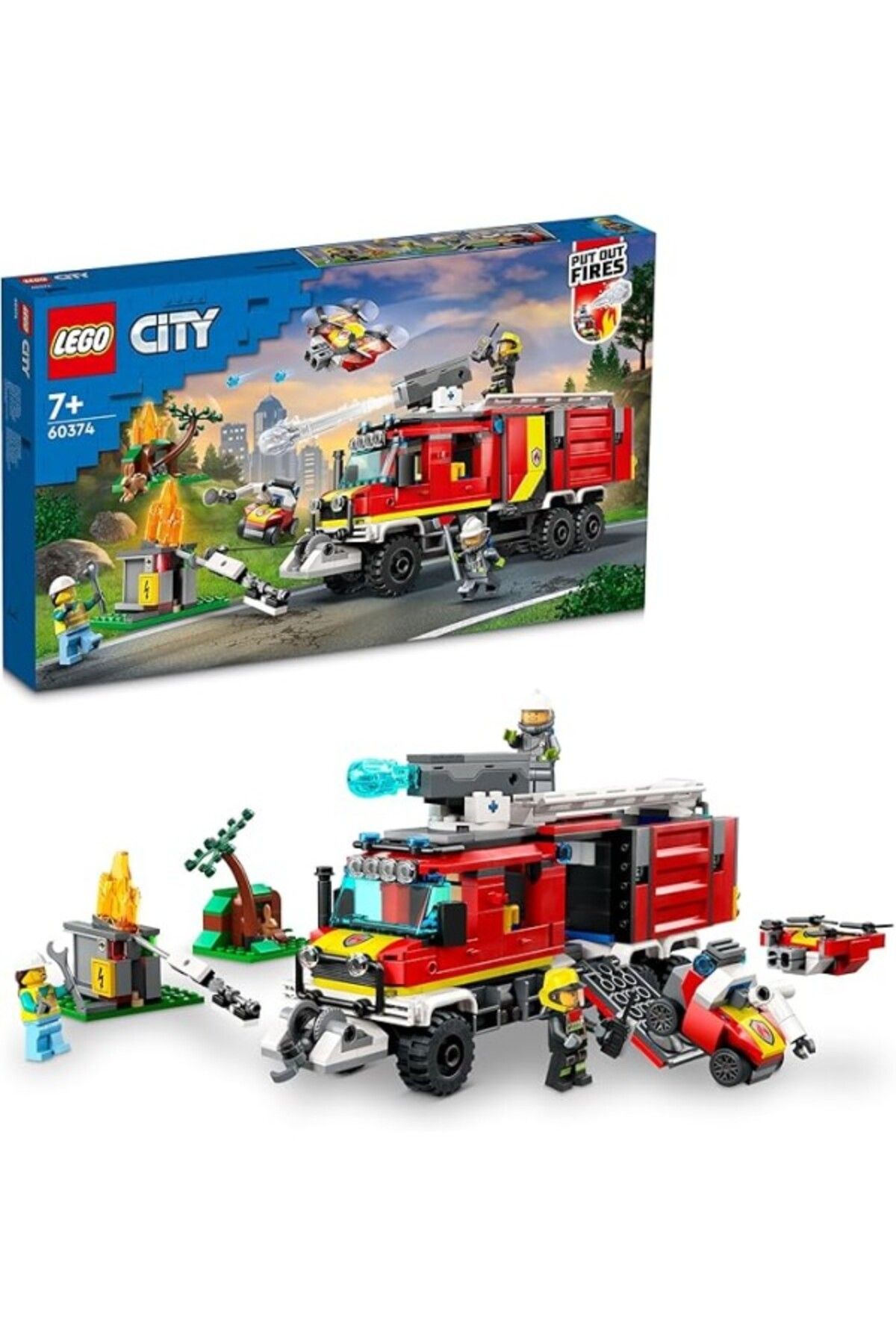 ShopZum Lego® City İtfaiye Komuta Kamyonu 60374-7 Yaş Ve Üzeri Çocuklar Için İnsansız Kara Ve Hava Araçları