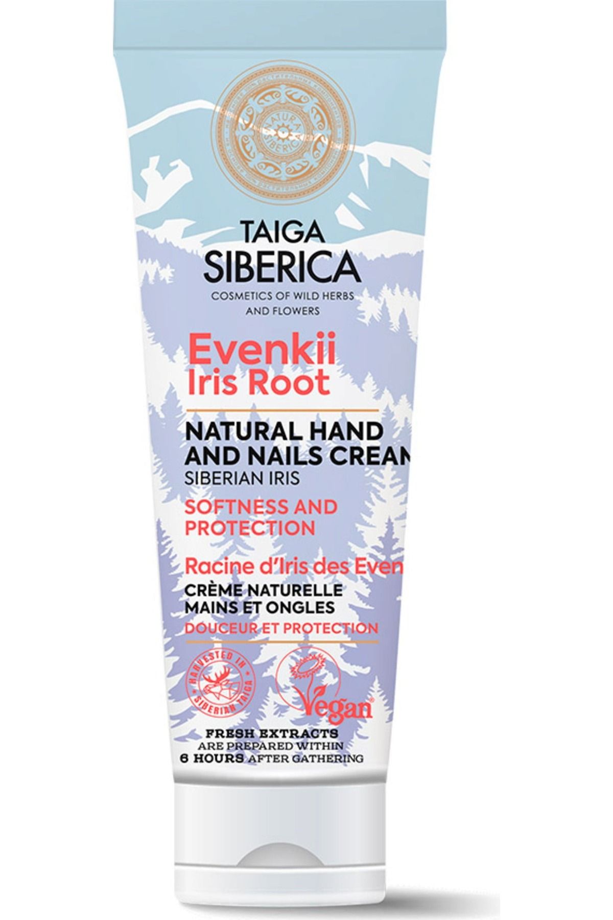 Natura Siberica TS Evenkii Iris Root Natural Hand and Nails cream Softeness & Protection, 75 ml
