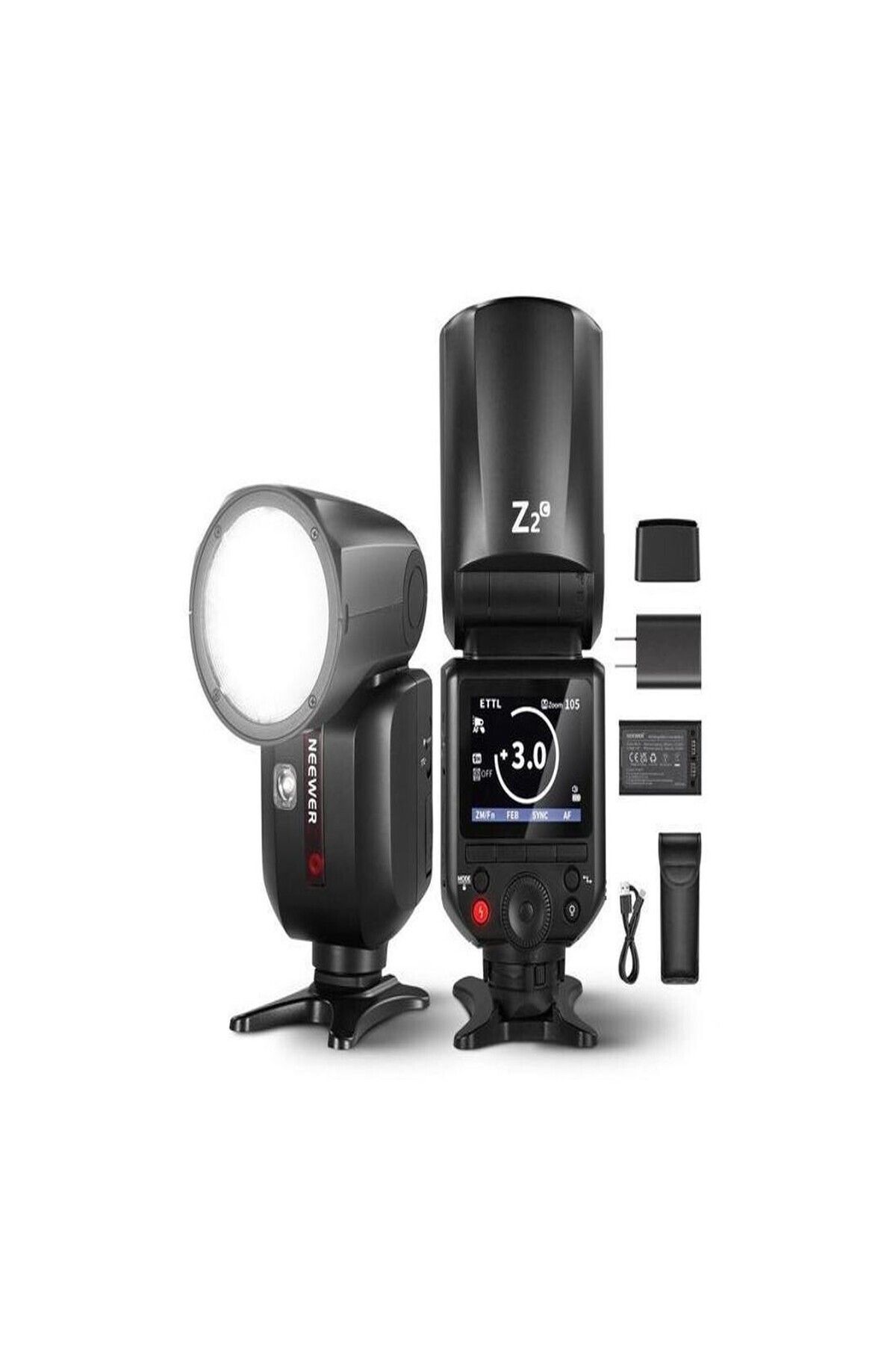 NEEWER Z2-C Yuvarlak Başlıklı Bataryalı Tepe Flaşı (Canon)