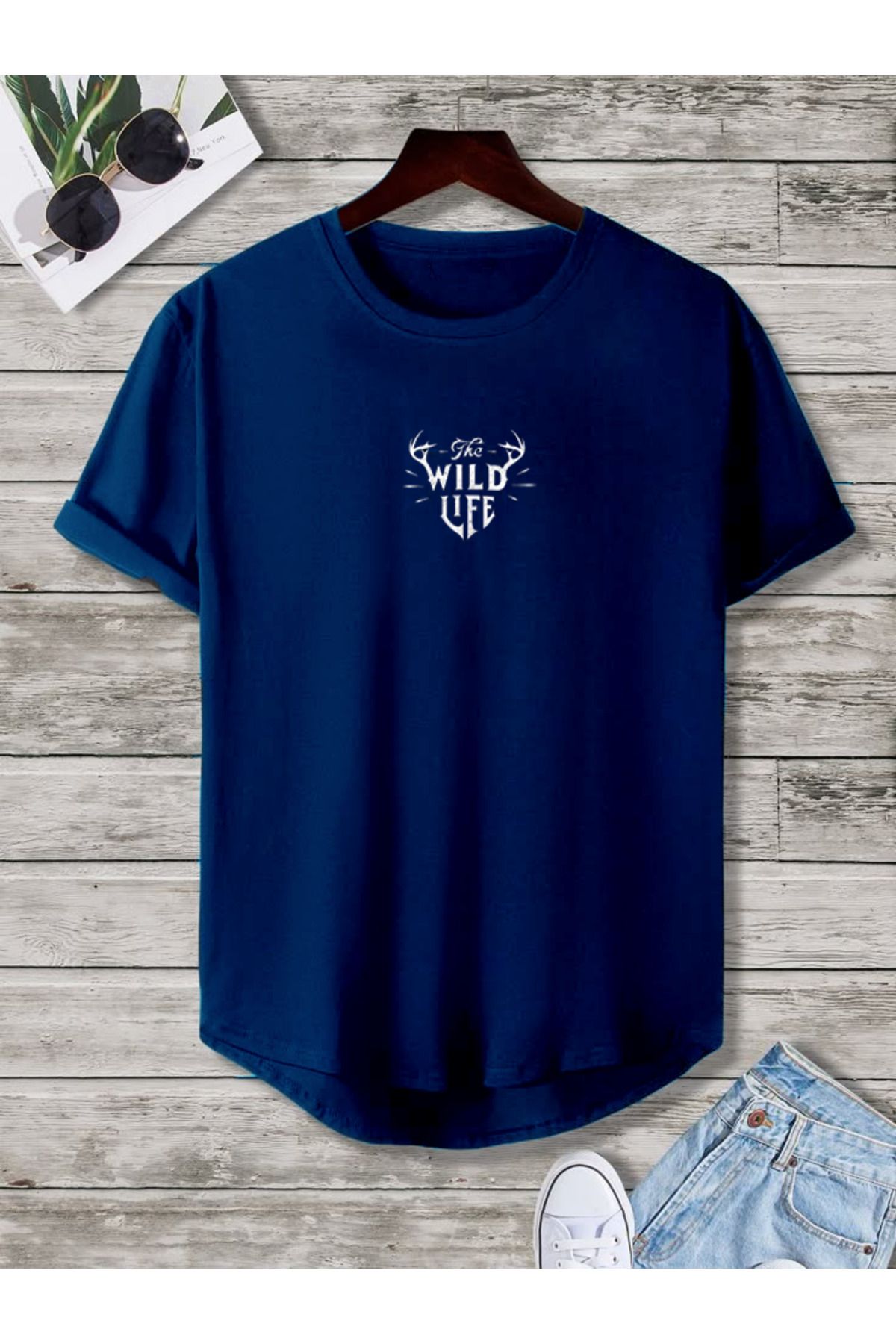FAVORİST THE WILD LIFE Oval Etek Pamuklu Yazlık Unisex Tshirt Karışık Baskılı
