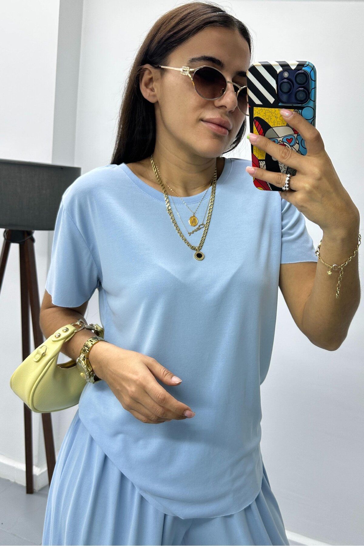 bunubanayolla İnce Modal Kumaş Kahverengi Tshirt