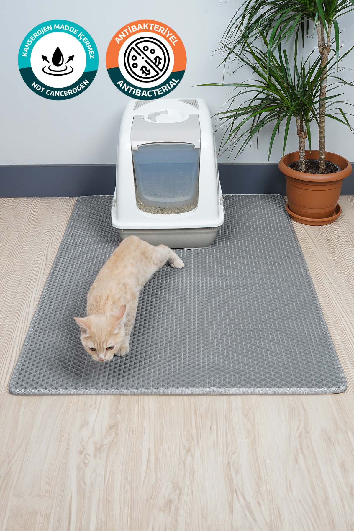 EVA TÜRKİYE (75X110 CM) HÜCRELİ KEDİ KUMU PASPASI KEDİ MATI KEDİ TUVALET ÖNÜ PASPASI