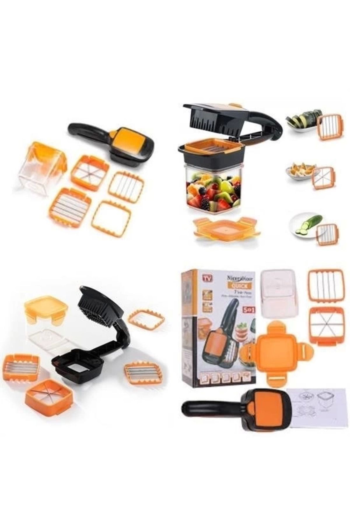 Modafiks Quick 5 İn 1 Büyük Hazneli Pratik Hızlı Meyve Sebze Doğrayıcı Rende