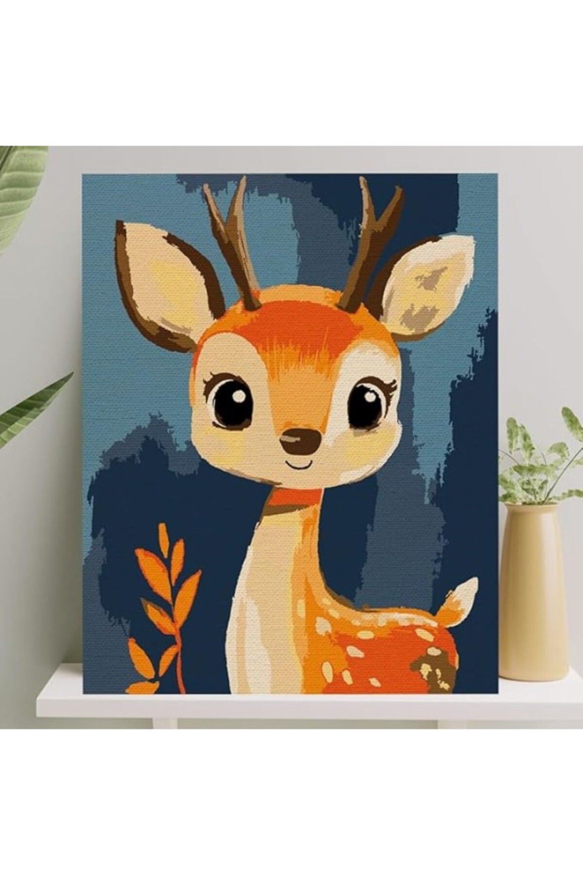 ShopZum Sayılarla Boyama Tuval Seti Fırça Boya Dahil (Çıtalı) 40X50 Cm - Ceylan