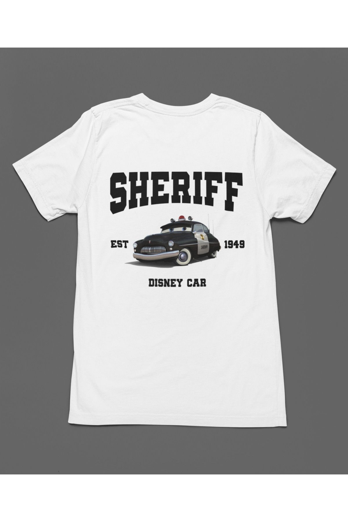 Bumeta Sheriff Arabalar Cars Şimşek McQeen Unisex Tişört T-Shirt