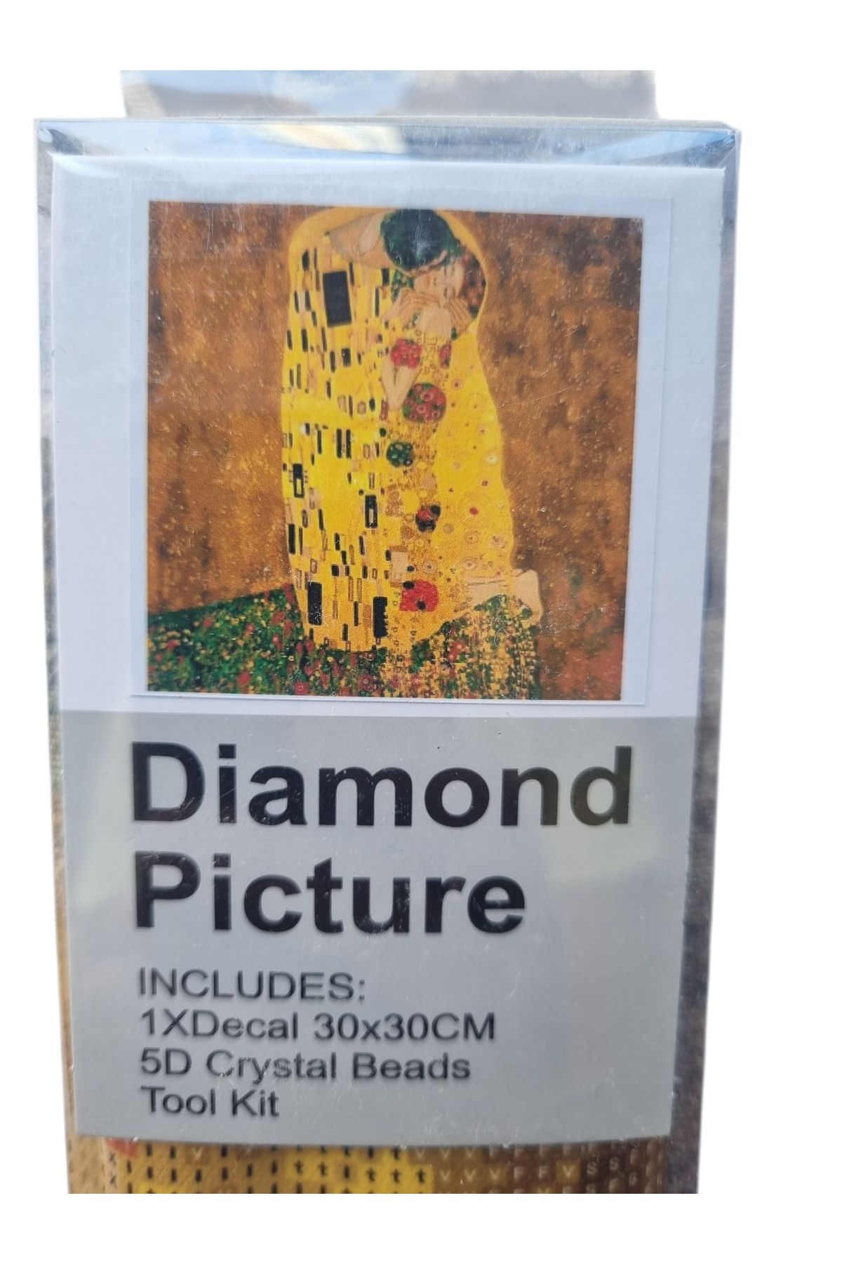 Hobiline 5D'li Elmas Boncuk Yapıştırma Taş İşleme Mozaik Goblen KİT "Klimt Öpücük" 30x30 cm