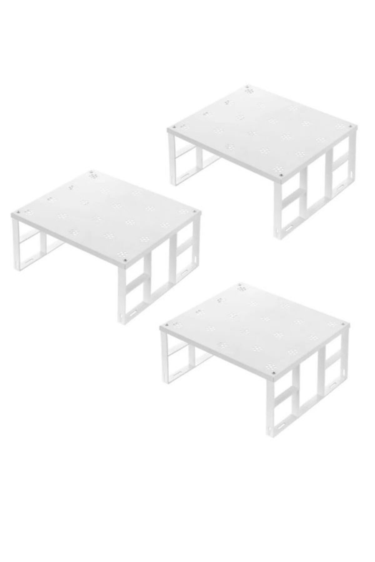 prokitchen Dolap Içi Düzenleyici Raf Tabak Bardak Rafı Metal Raf 3'lü