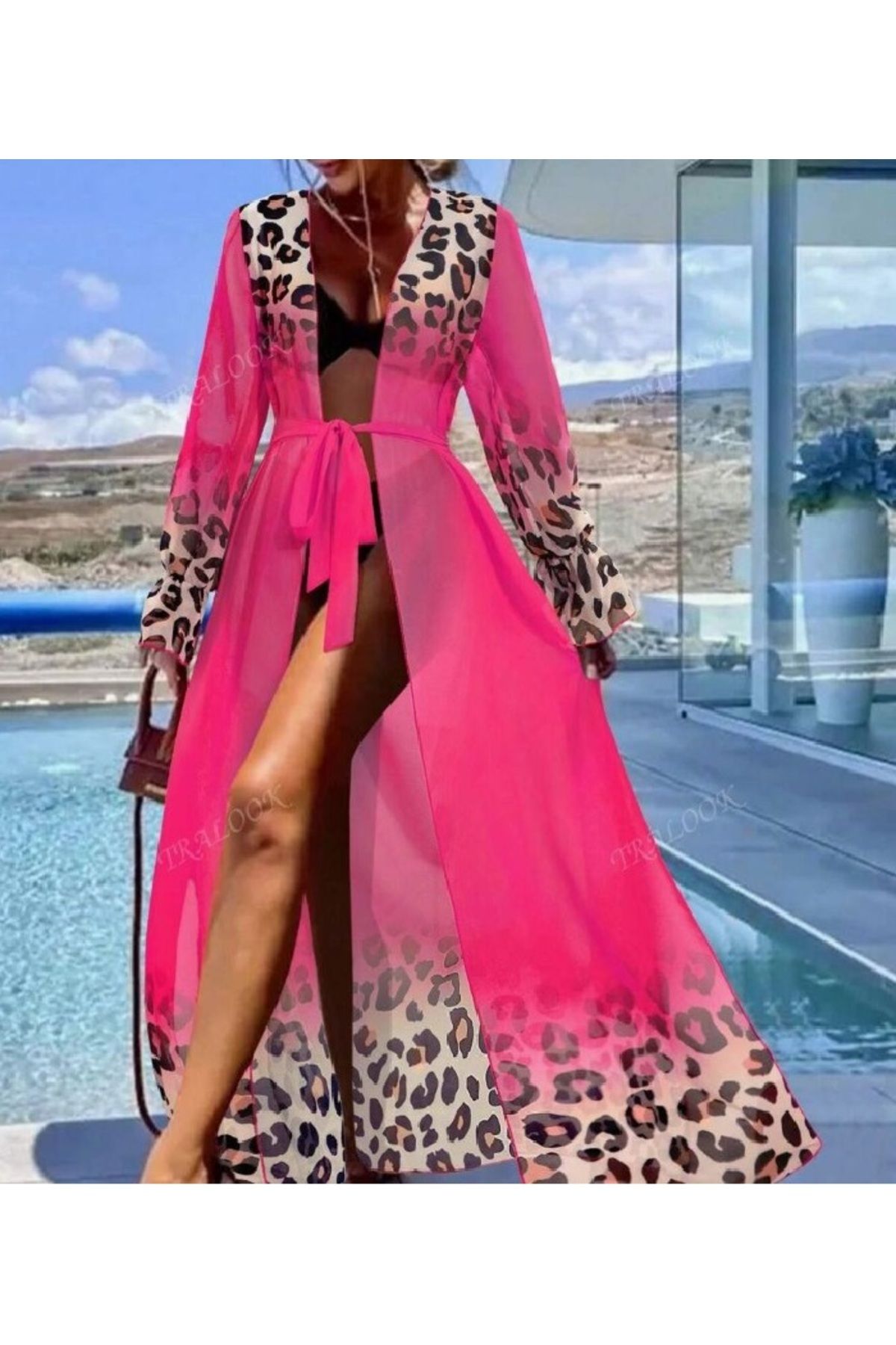 DRESSY LIFE Maksi Boy Leopar Detaylı Pareo