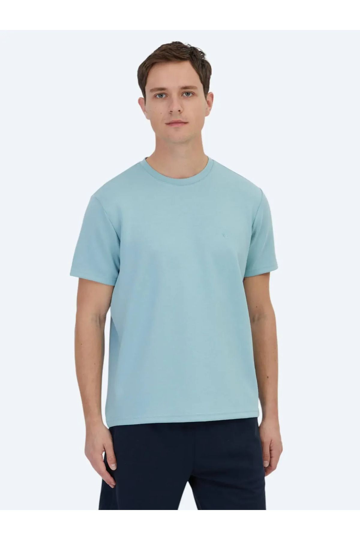 Kip Mint Düz Bisiklet Yaka T-Shirt