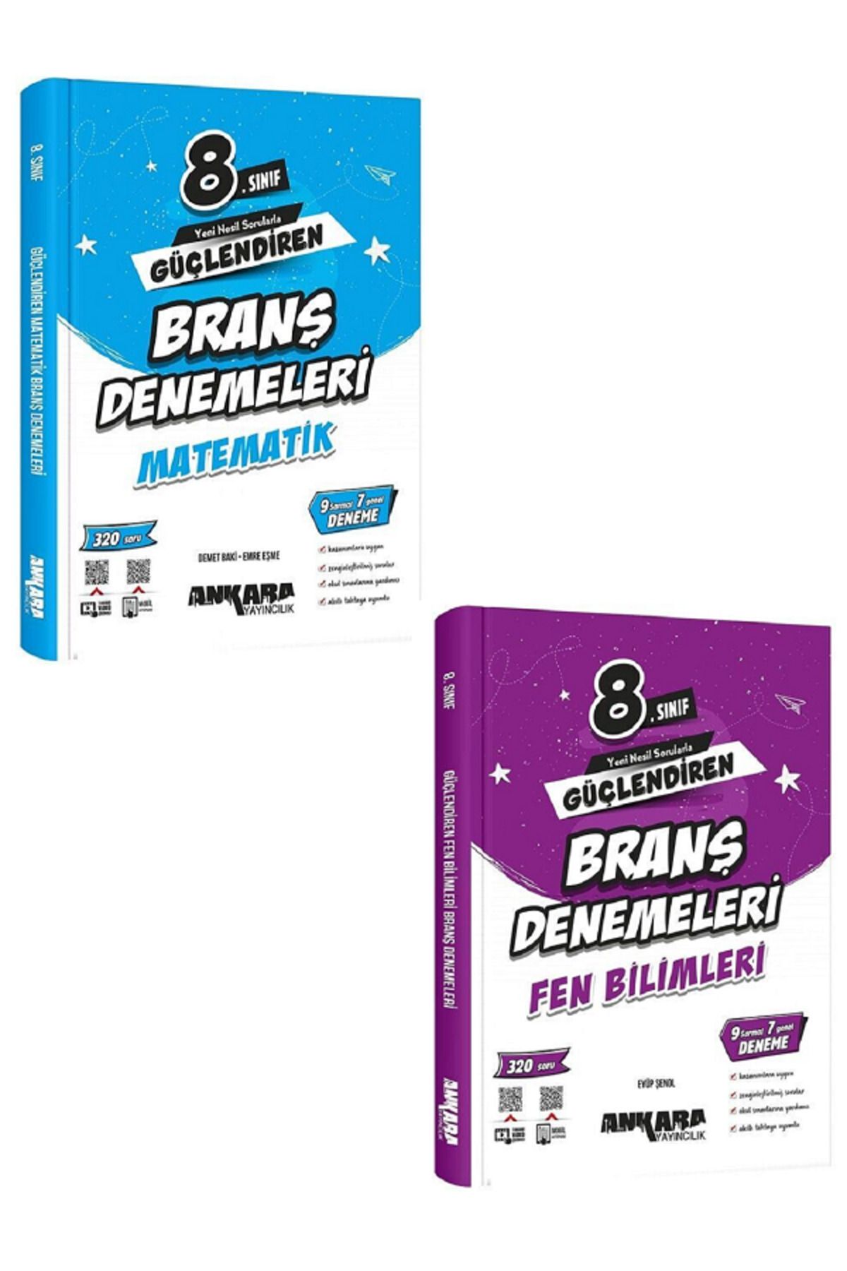 Evrensel İletişim Yayınları 8.Sınıf Ankara Güçlendiren Matematik + Fen Bilimleri Branş Denemeleri / 640 Soru - 2 KİTAP SET