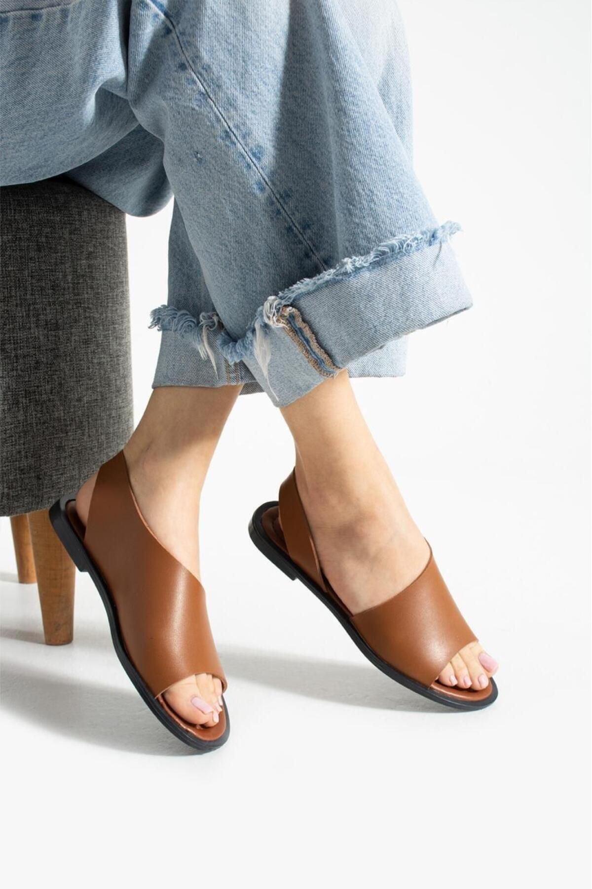 Oksit Kleopetra Model Yanları Açık Kadın Sandalet